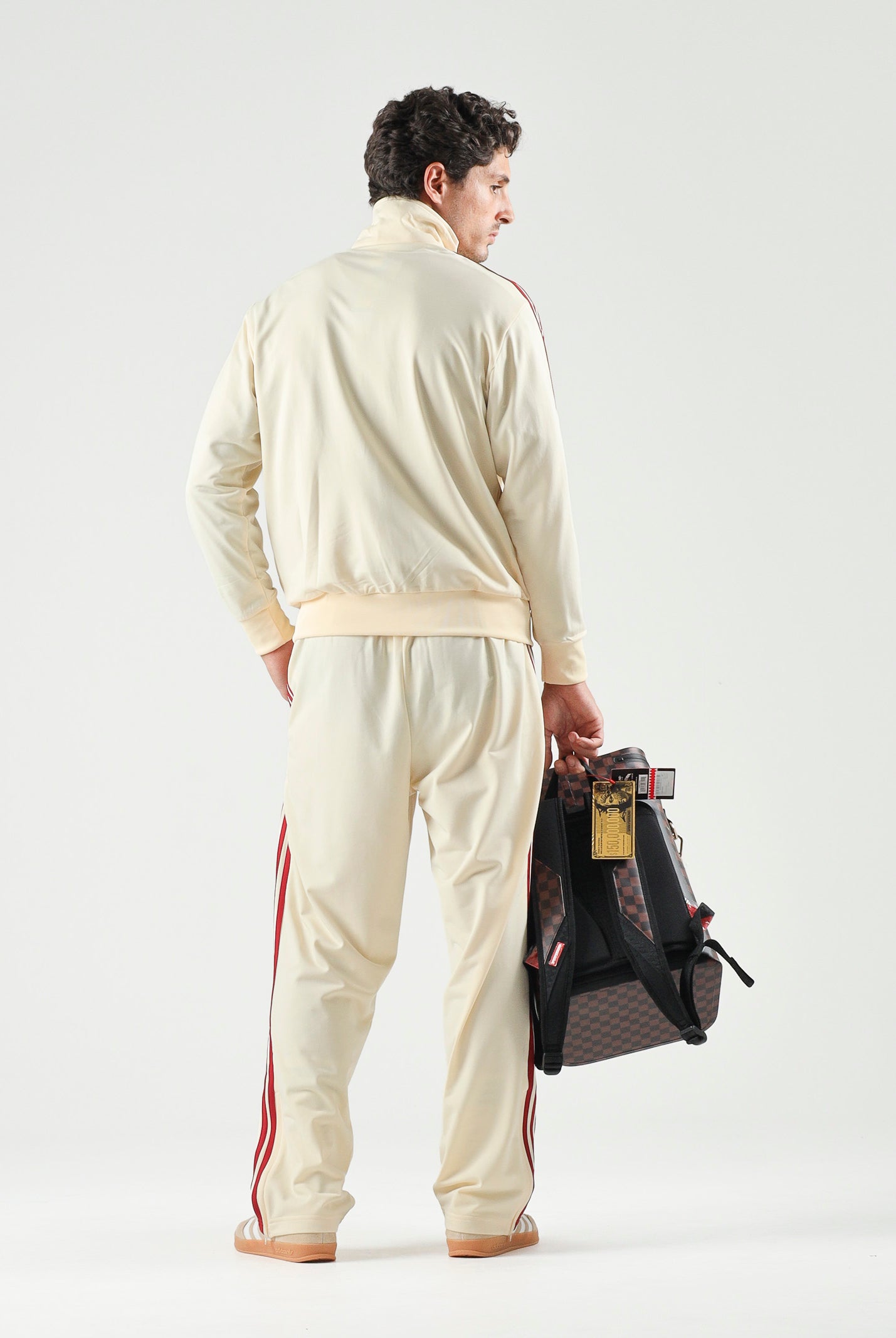 ADIDAS ORIGINALS Pantaloni PINSTRIPE FIREBIRD, colore warm vanilla, avorio-crema, per uomo e donna KX6924 . ADIDAS ORIGINALS
