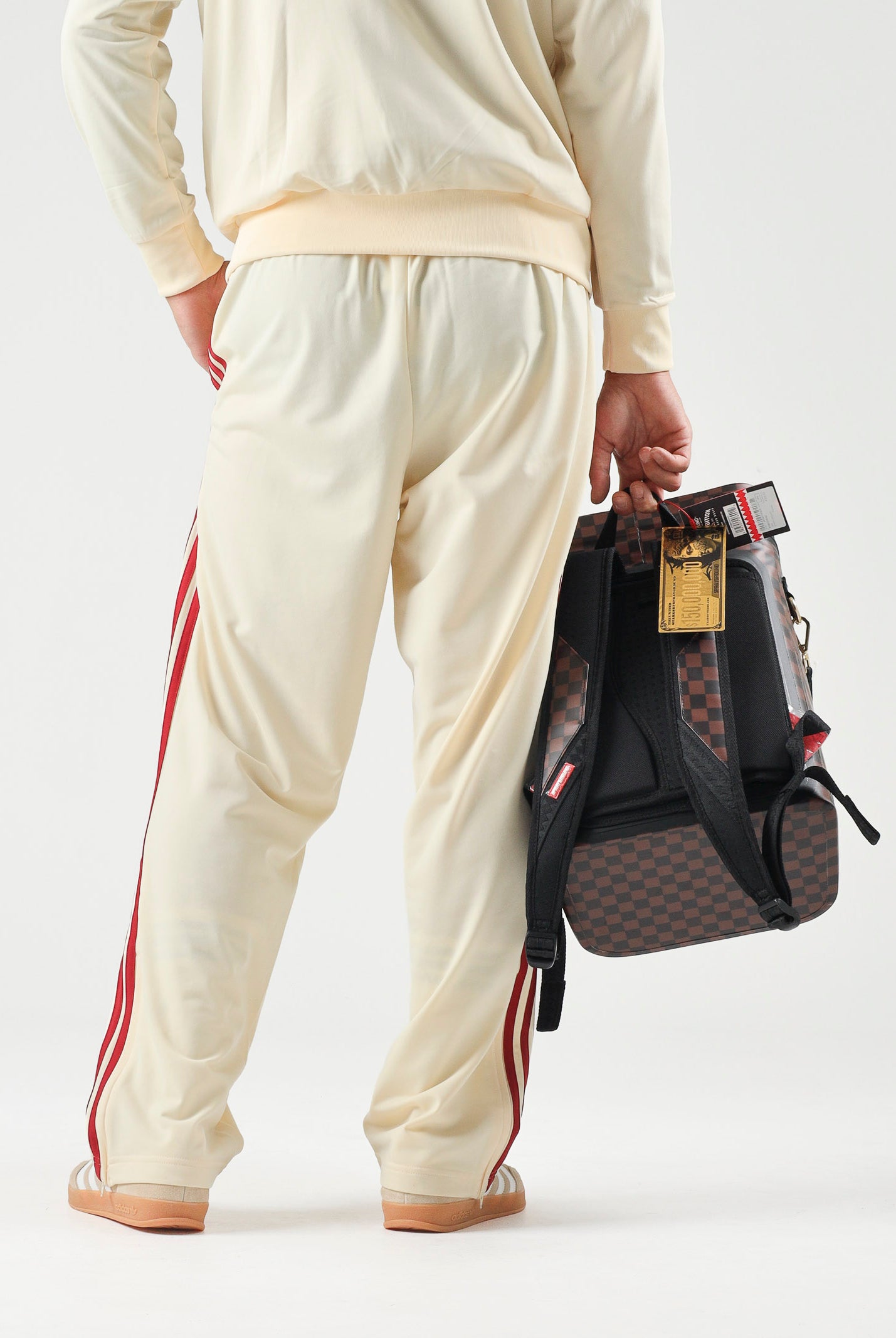 ADIDAS ORIGINALS Pantaloni PINSTRIPE FIREBIRD, colore warm vanilla, avorio-crema, per uomo e donna KX6924 . ADIDAS ORIGINALS
