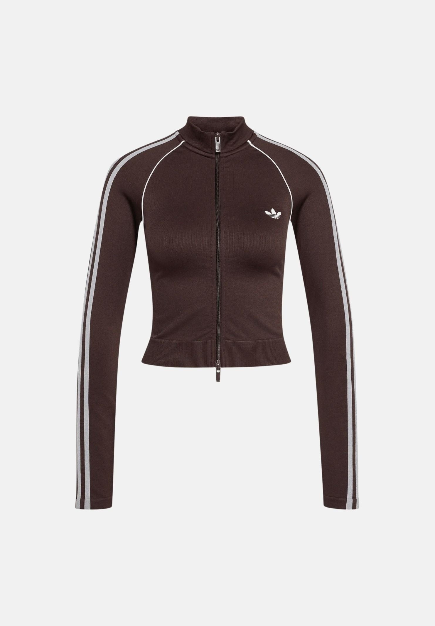 ADIDAS ORIGINALS Felpa ESSENTIALS 3-STRIPES SEAMLES aurora coffé marrone da donna KX8418 . ADIDAS ORIGINALS