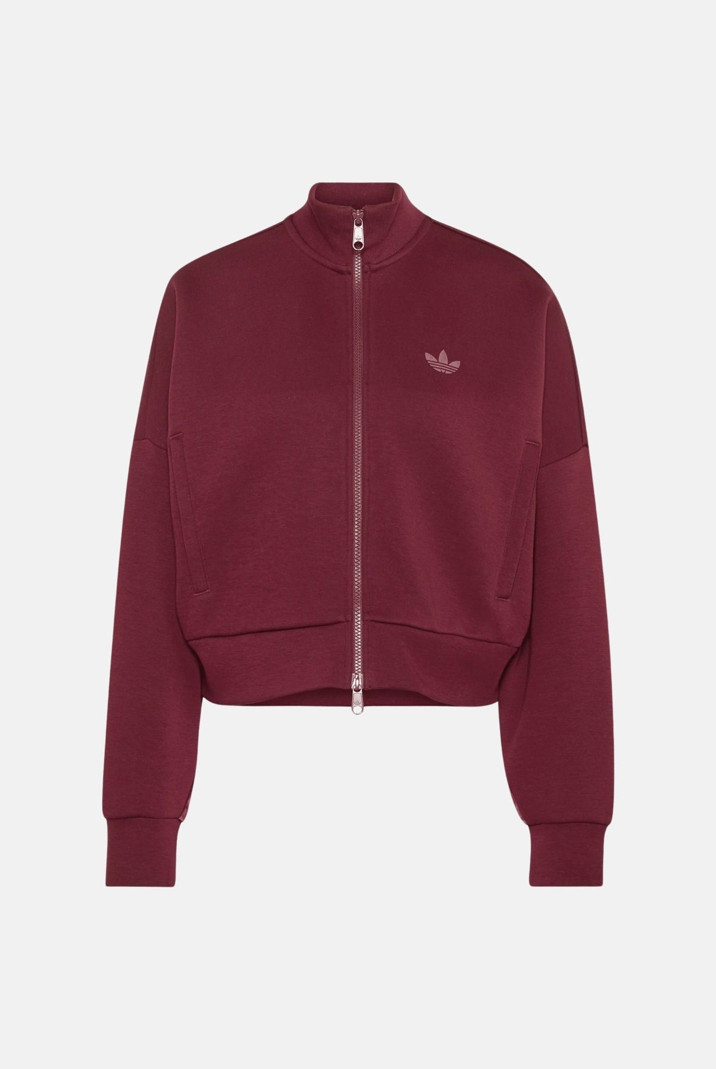 ADIDAS ORIGINALS Felpa SPACER TRACKTOP Maroon Bordeaux da donna con zip frontale KY0859 . ADIDAS ORIGINALS