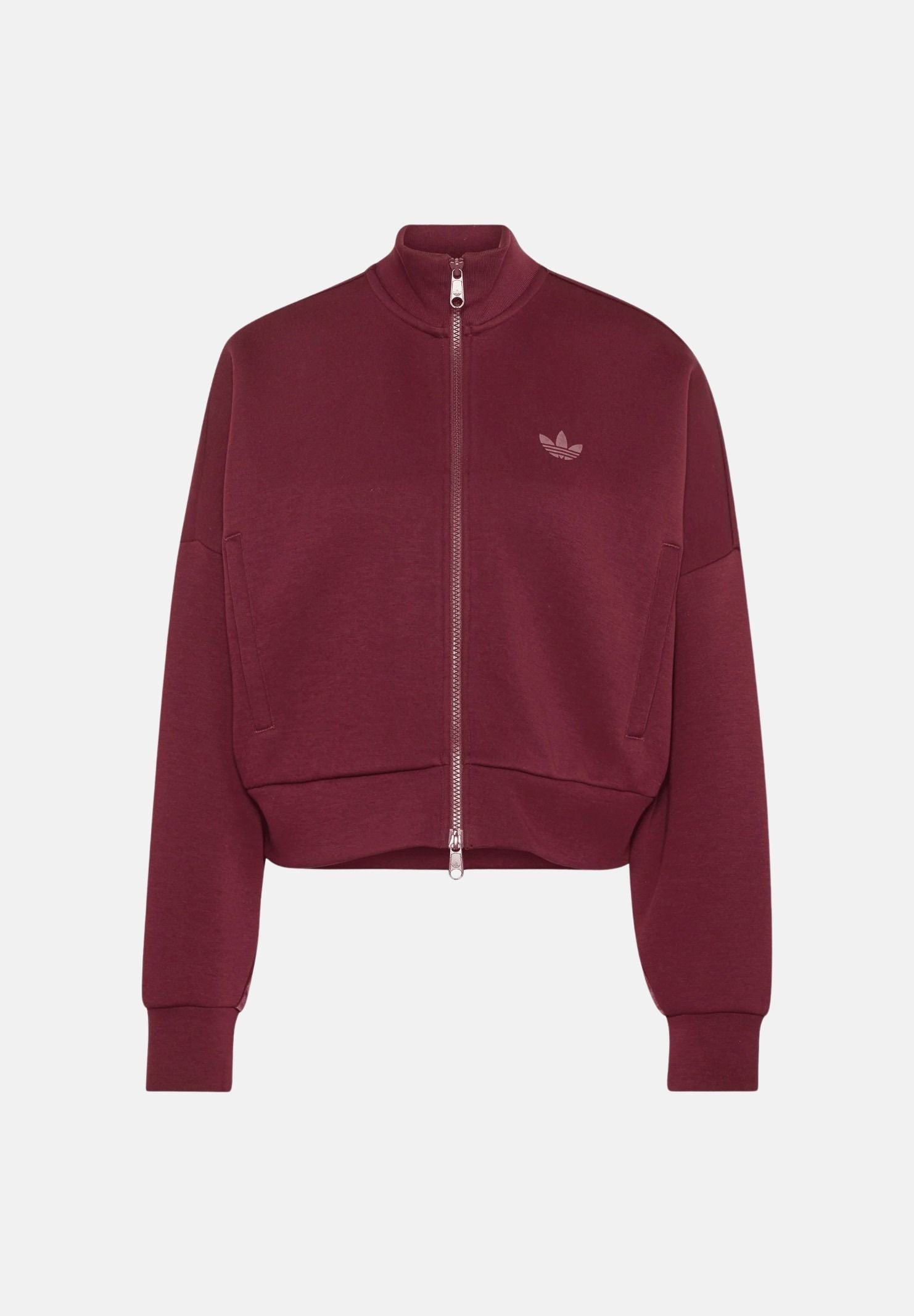 ADIDAS ORIGINALS Felpa SPACER TRACKTOP Maroon Bordeaux da donna con zip frontale KY0859 . ADIDAS ORIGINALS