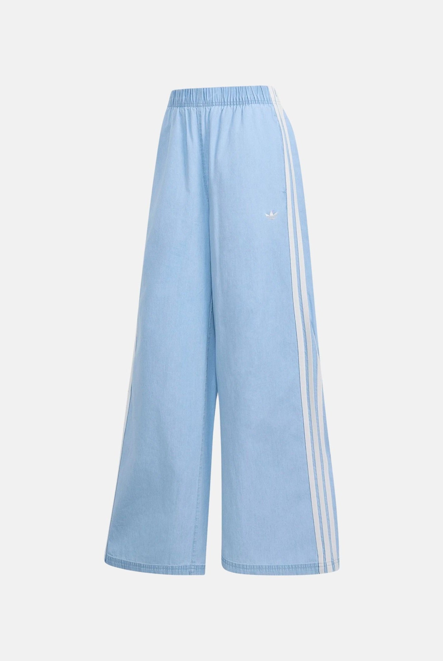 ADIDAS ORIGINALS Pantalone SUMMER GLOW light-denim, azzurro chiaro, da donna, con iconiche 3-Stripes a contrasto KY8111 . ADIDAS ORIGINALS