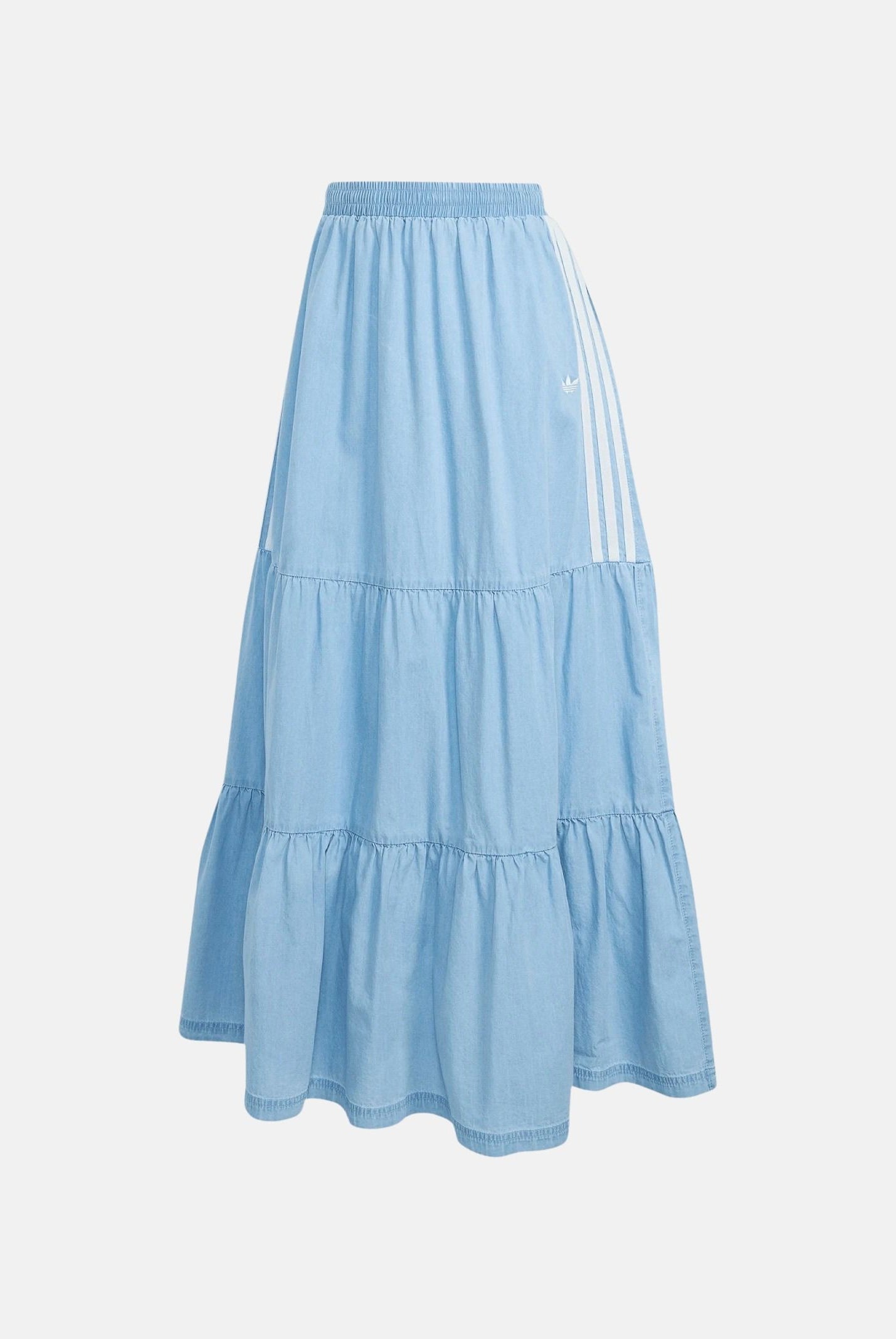 ADIDAS ORIGINALS Gonna lunga SUMMER GLOW in denim chiaro da donna KY8113 . ADIDAS ORIGINALS