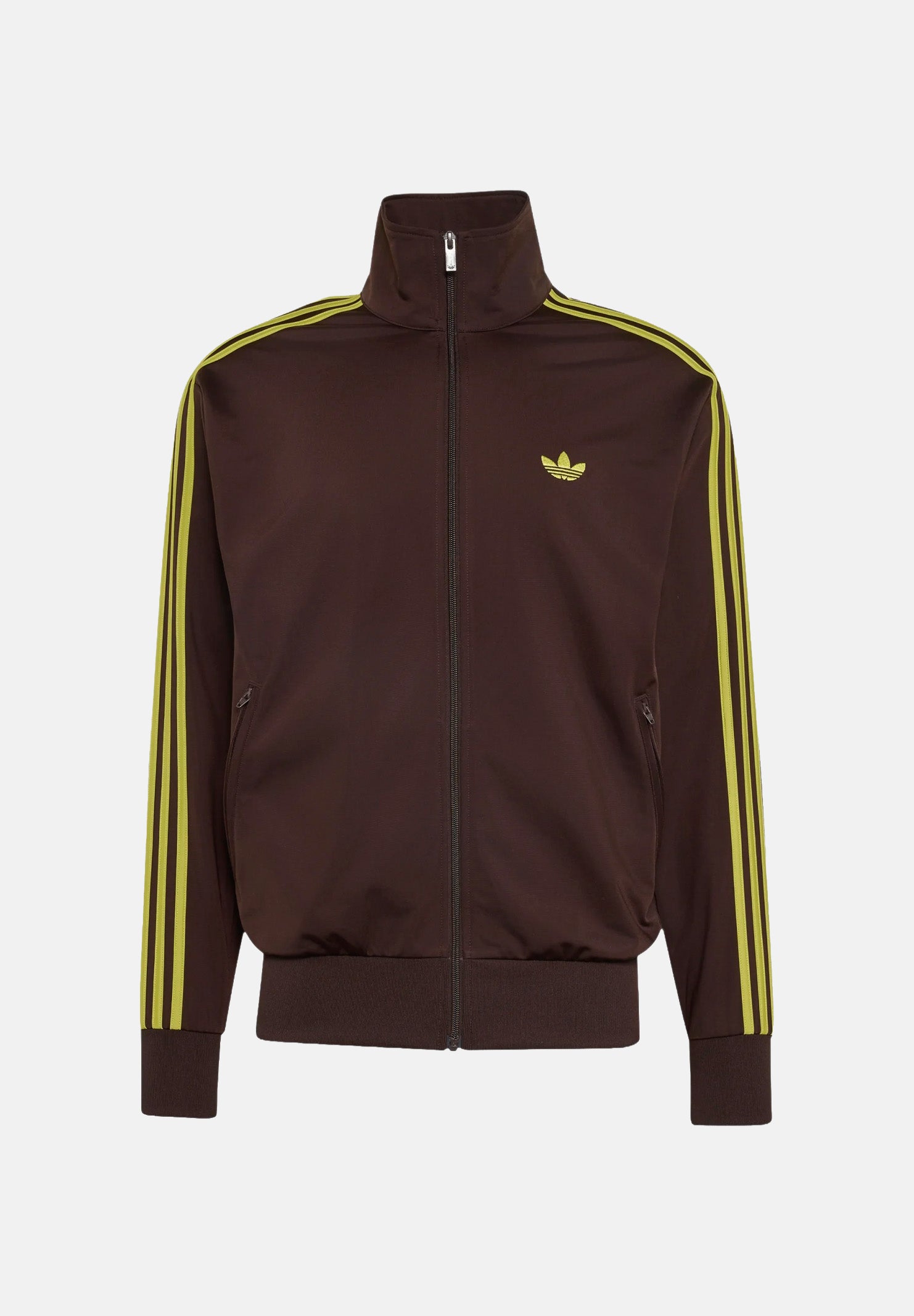 ADIDAS ORIGINALS felpa track jacket Beckenbauer AURCO PRELIM marrone scuro e giallo uomo. KZ1181 . ADIDAS ORIGINALS