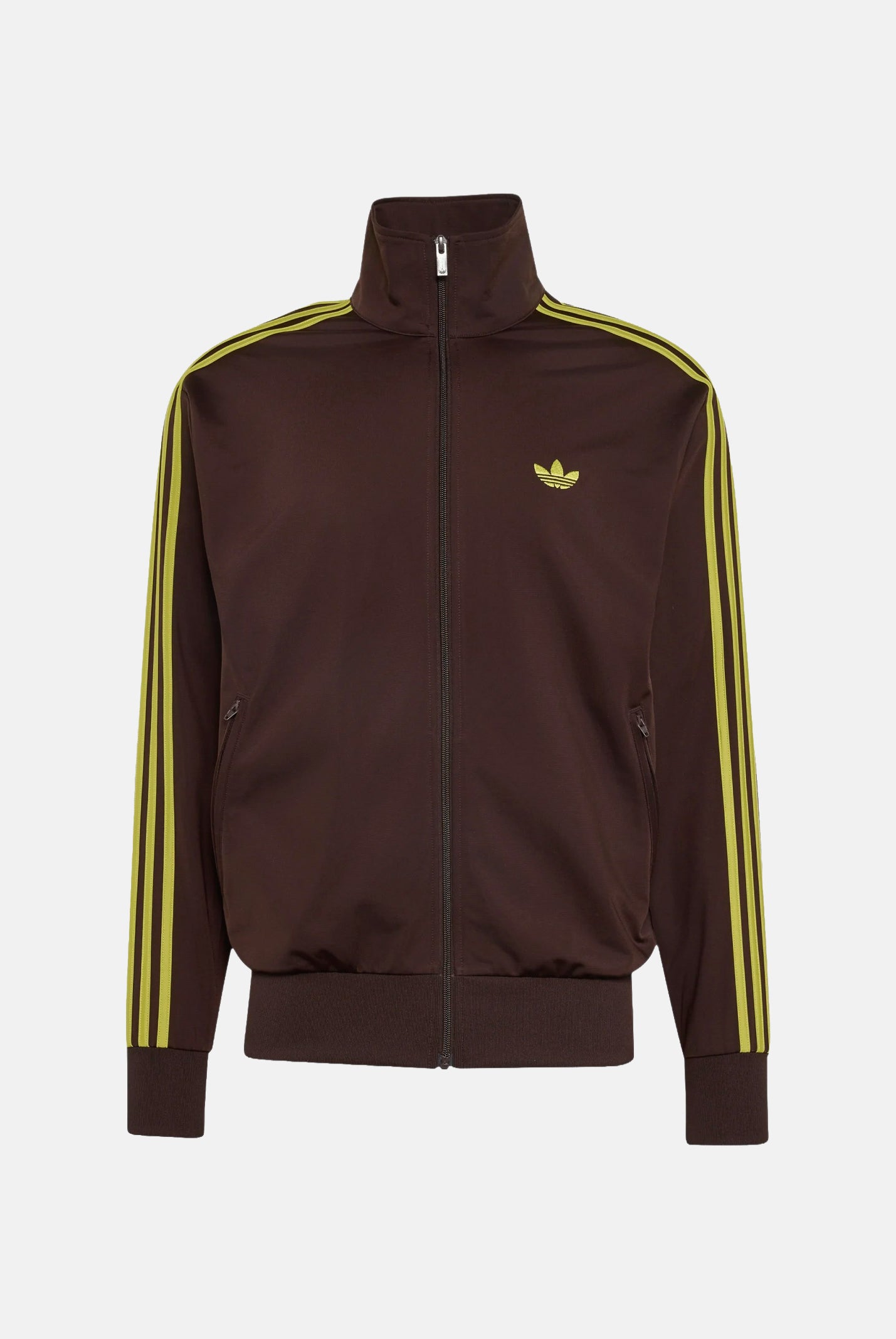 ADIDAS ORIGINALS felpa track jacket Beckenbauer AURCO PRELIM marrone scuro e giallo uomo. KZ1181 . ADIDAS ORIGINALS