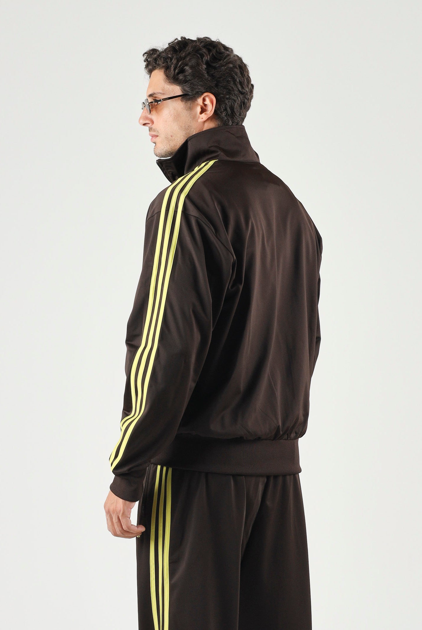 ADIDAS ORIGINALS felpa track jacket Beckenbauer AURCO PRELIM marrone scuro e giallo uomo. KZ1181 . ADIDAS ORIGINALS