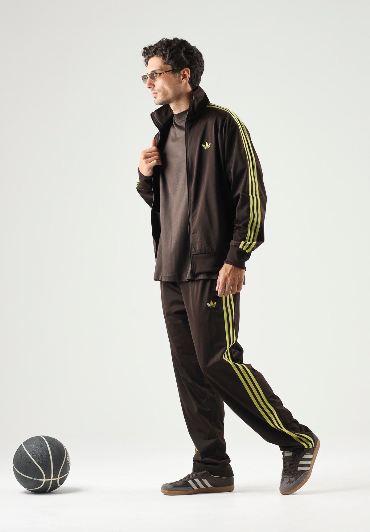 ADIDAS ORIGINALS Felpa con zipTRACK JACKET auco marrone per uomo e donna <BR/> KZ1181 . ADIDAS ORIGINALS
