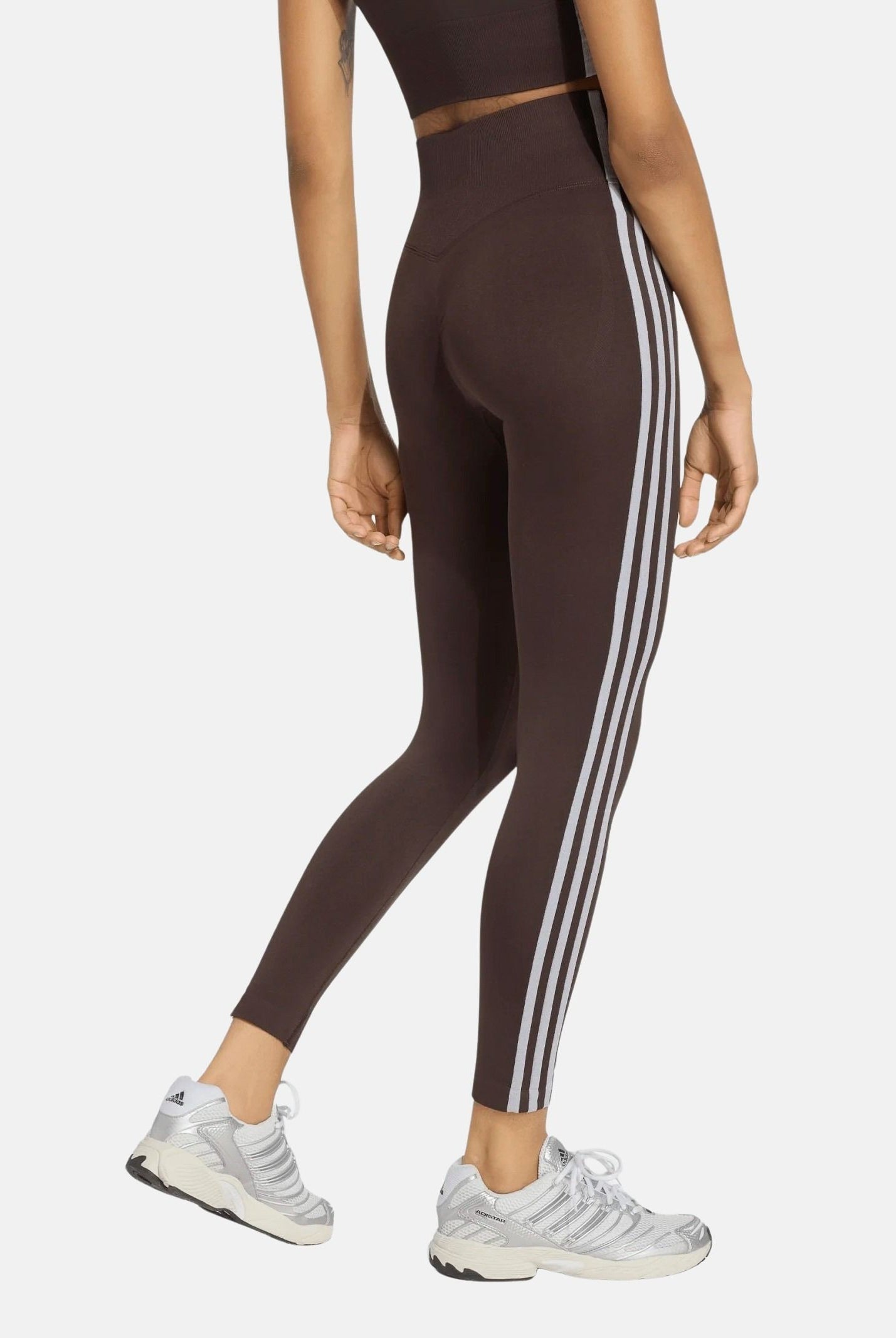 ADIDAS ORIGINALS Leggings ESSENTIALS 3-STRIPES SEAMLESS aurora coffé marrone da donna KZ4101 . ADIDAS ORIGINALS