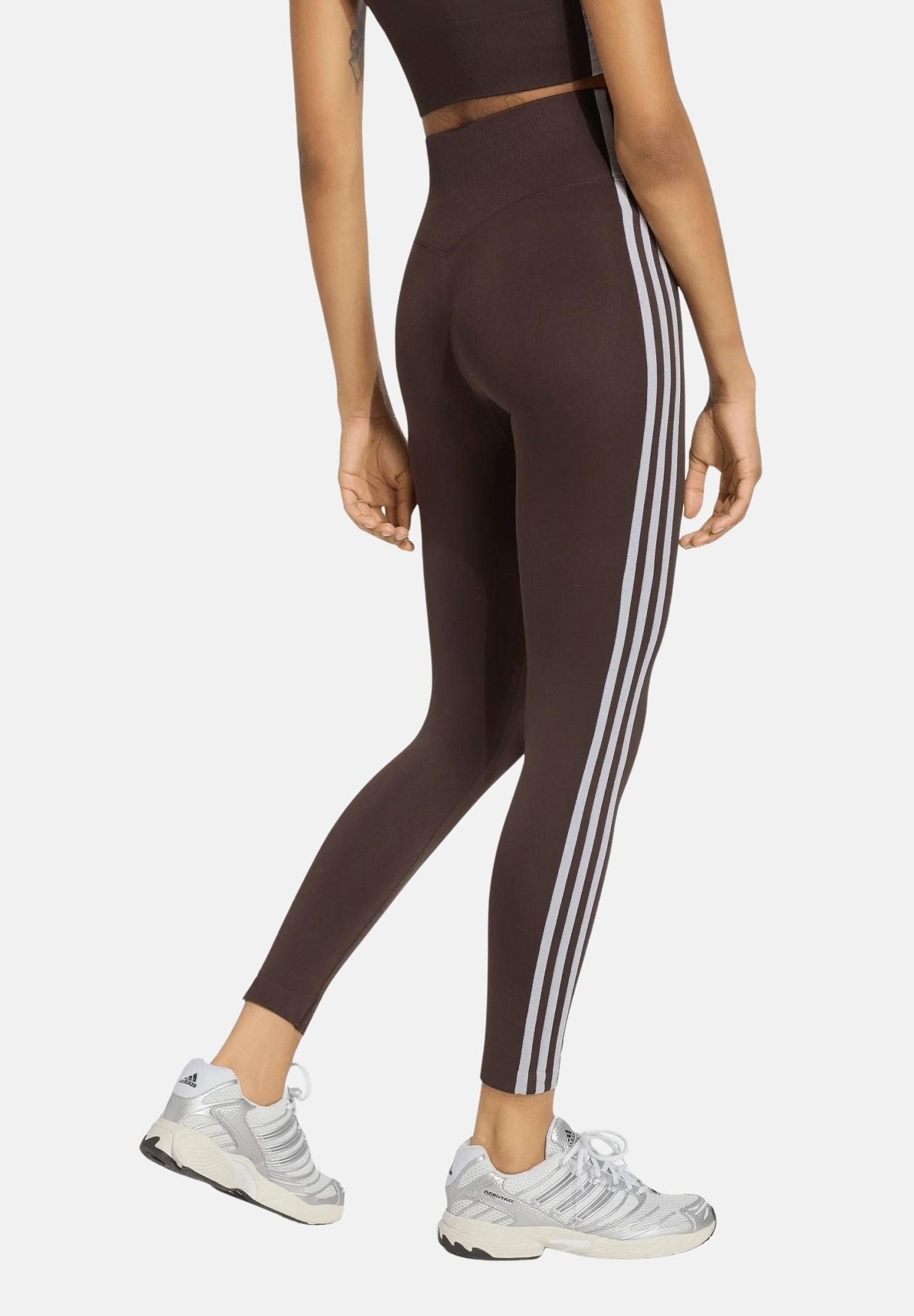 ADIDAS ORIGINALS Leggings ESSENTIALS 3-STRIPES SEAMLESS aurora coffé marrone da donna KZ4101 . ADIDAS ORIGINALS