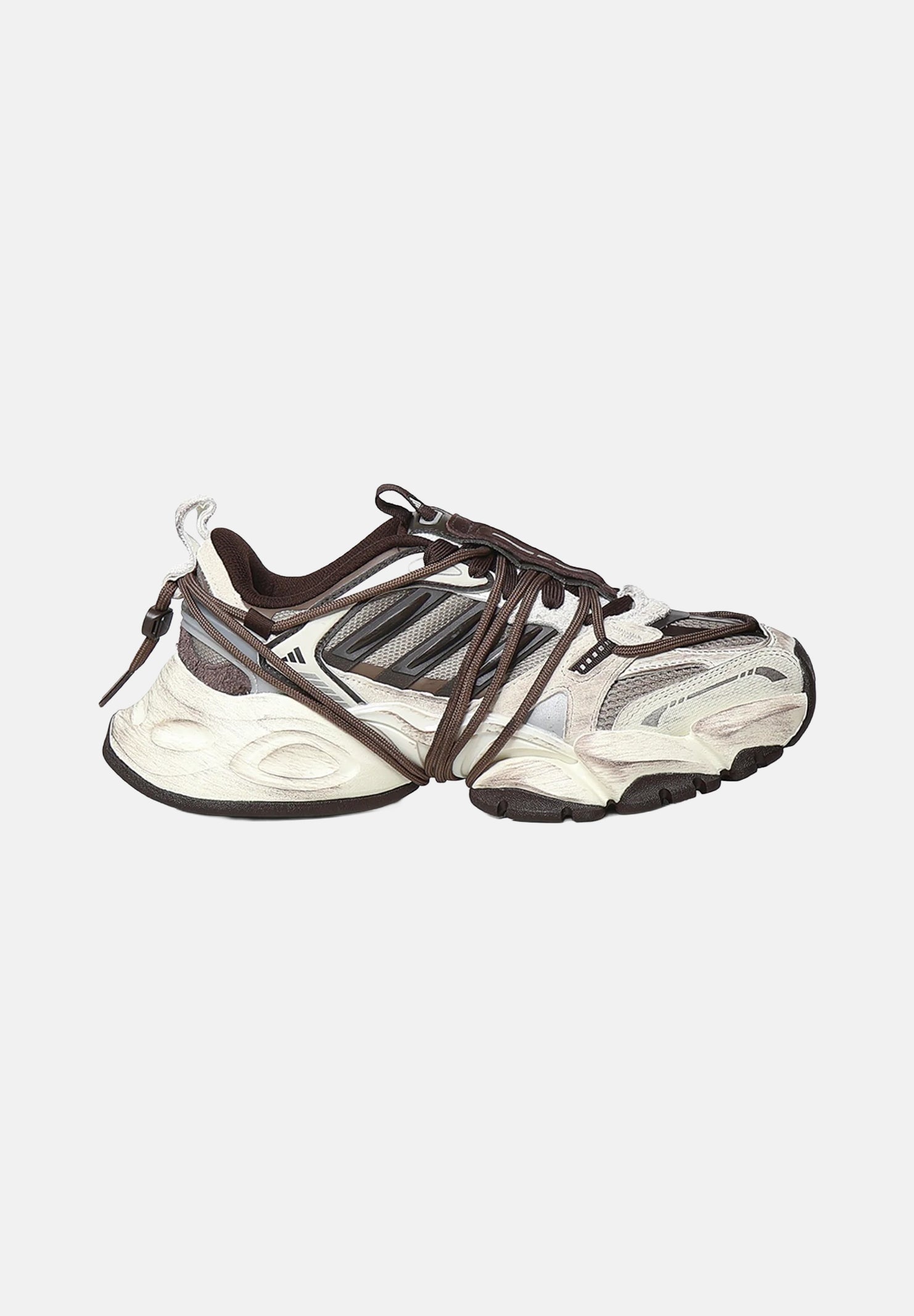 ADIDAS ORIGINALS Sneakers XLG Runner Deluxe 2.0 panna per uomo e donna con finitura effetto vissuto KZ7202 . ADIDAS ORIGINALS