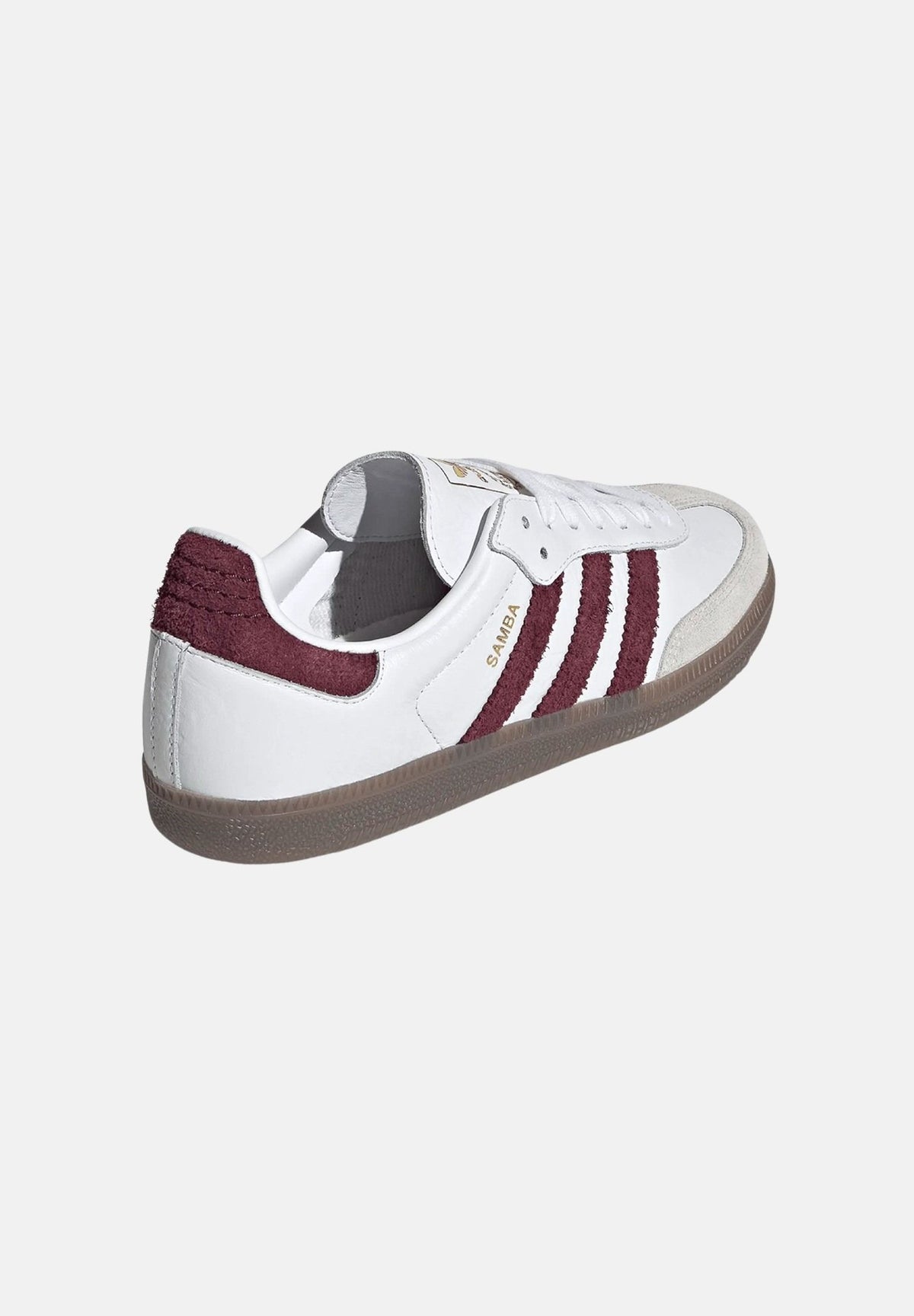 ADIDAS ORIGINALS Sneakers SAMBA OG bianca per uomo e donna con dettagli bordeaux e intersuola ammortizzata LA0973 . ADIDAS ORIGINALS