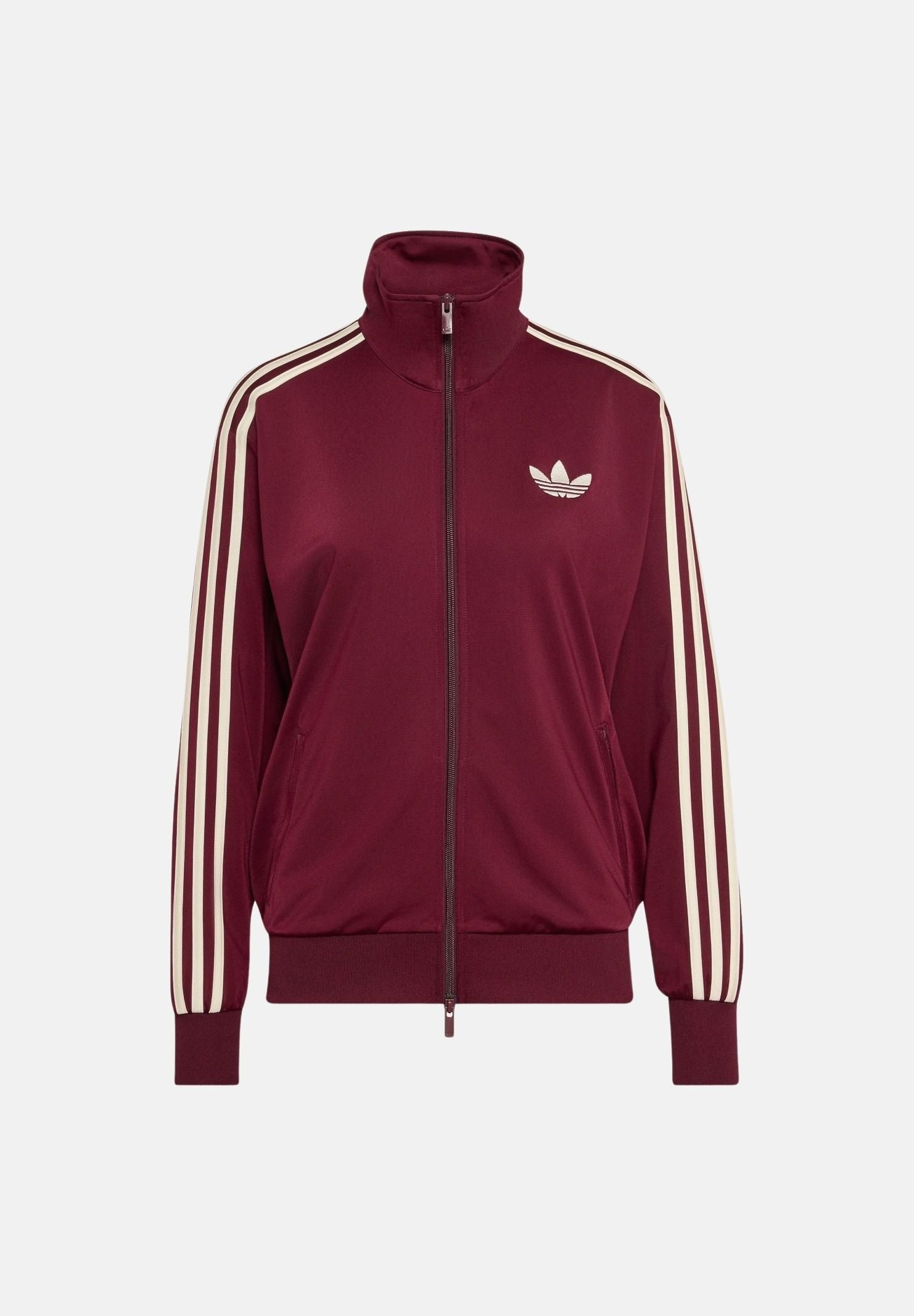 ADIDAS ORIGINALS Felpa FIREBIRD TRACK TOP maroon bordeaux da donna con logo iconico LC6500 . ADIDAS ORIGINALS