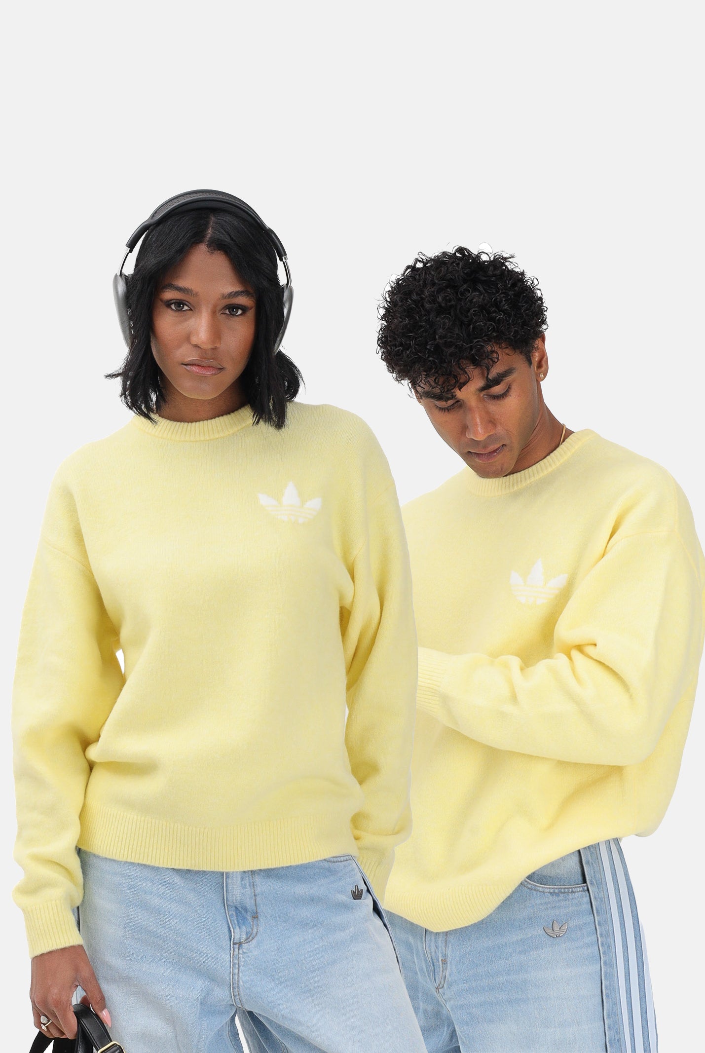 ADIDAS ORIGINALS Maglione ATHLETIC DEPT KNITTED girocollo giallo per uomo e donna <BR/> LD4476 . ADIDAS ORIGINALS