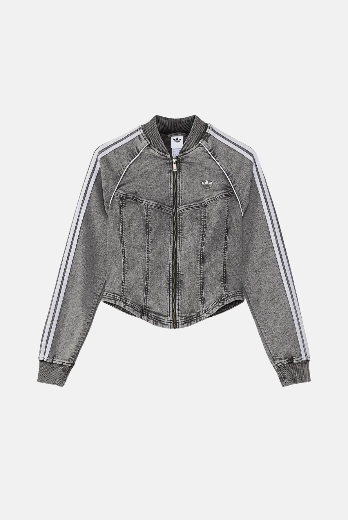 ADIDAS ORIGINALS Giubbotto di jeans SUPERSTAR DENIM CORSET grigio denim da donna LF3779 . ADIDAS ORIGINALS