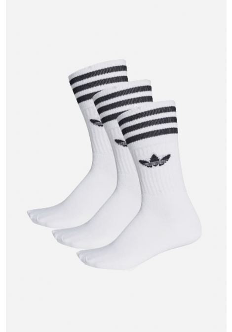 ADIDAS ORIGINALS Calzini SOLID CREW SOCKS 3 PAIRS White, bianco, unisex. S21489 UNI ADIDAS ORIGINALS