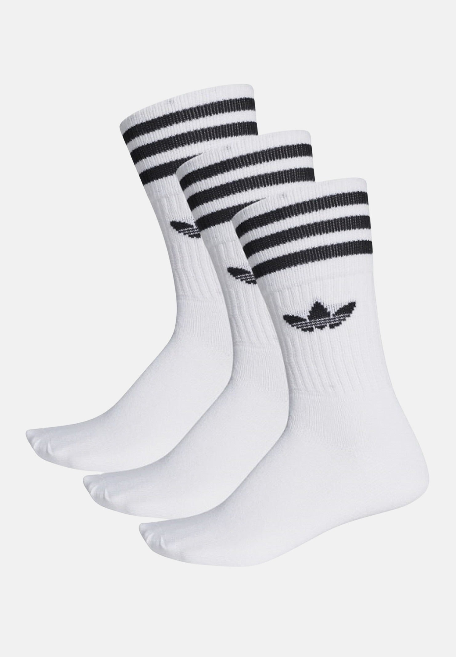 ADIDAS ORIGINALS Calzini SOLID CREW SOCKS 3 PAIRS White, bianco, unisex. S21489 UNI ADIDAS ORIGINALS