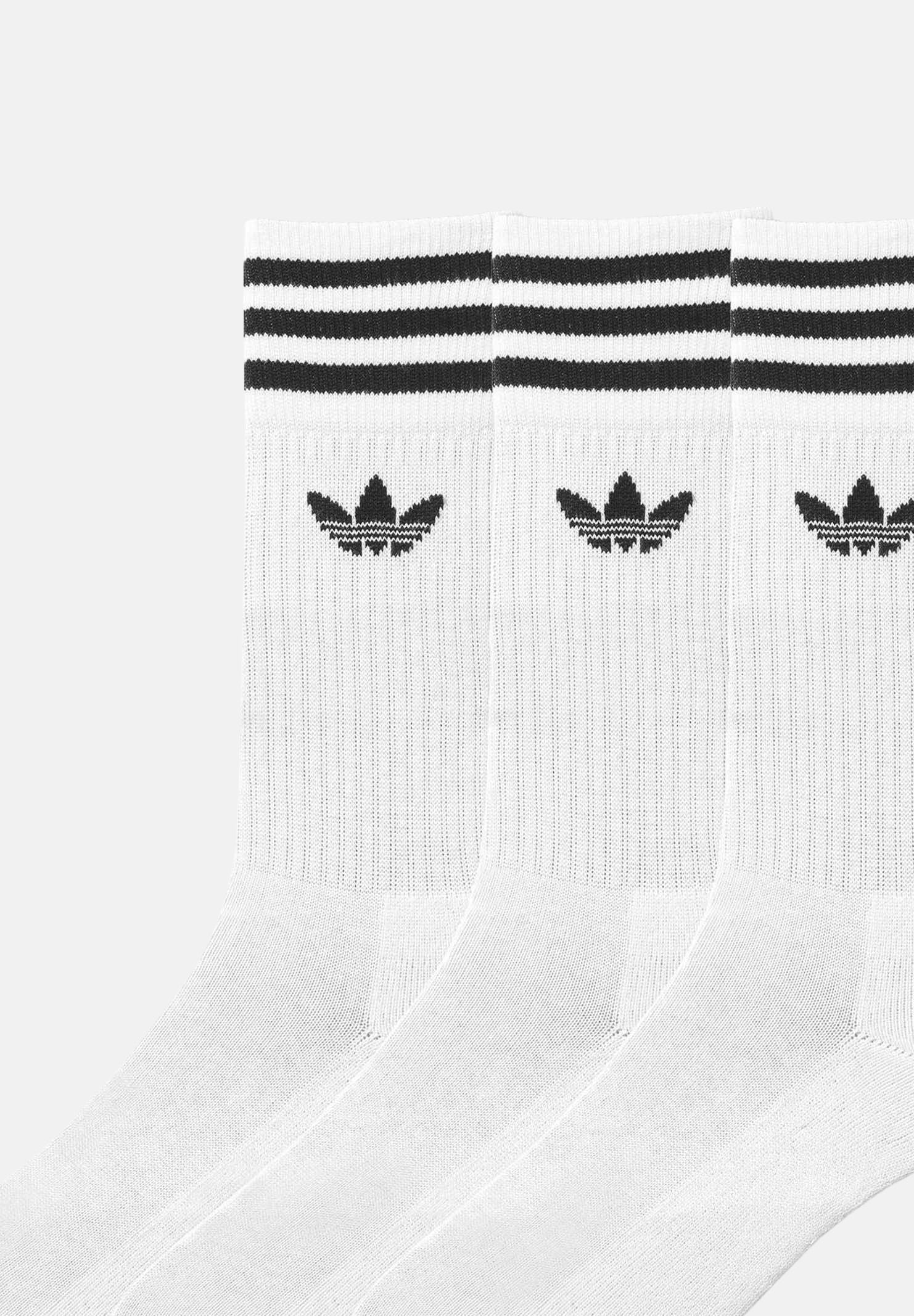 ADIDAS ORIGINALS Calzini SOLID CREW SOCKS 3 PAIRS White, bianco, unisex. S21489 UNI ADIDAS ORIGINALS