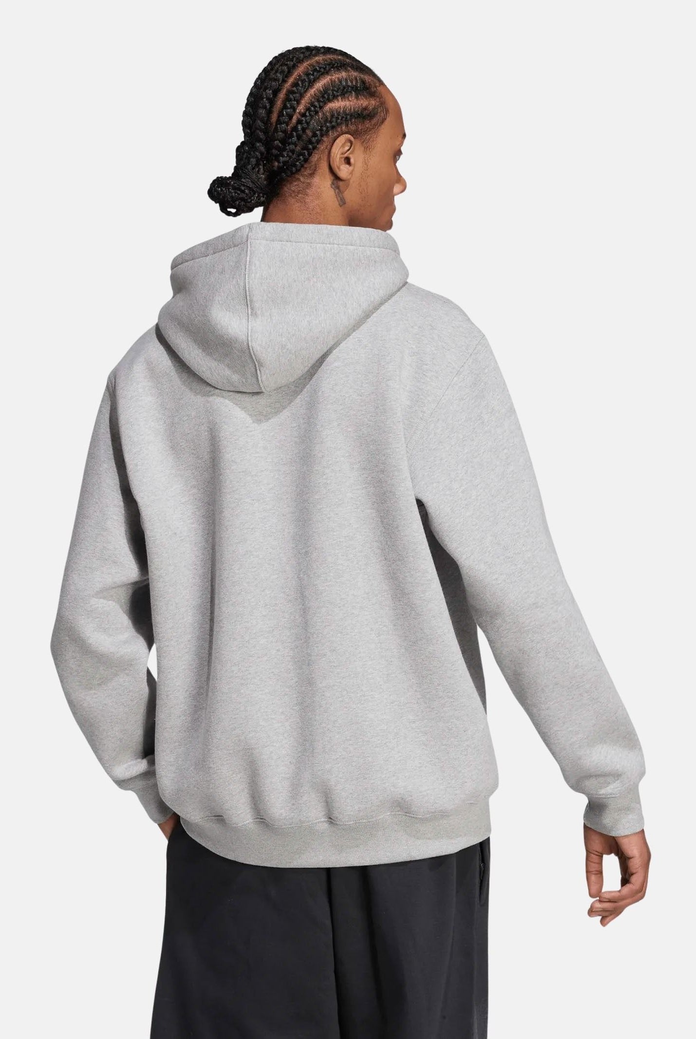 ADIDAS ORIGINALS Felpa con cappuccio Trefoil Essentials Loose grigia da uomo JV6057 . ADIDAS ORIGINALS