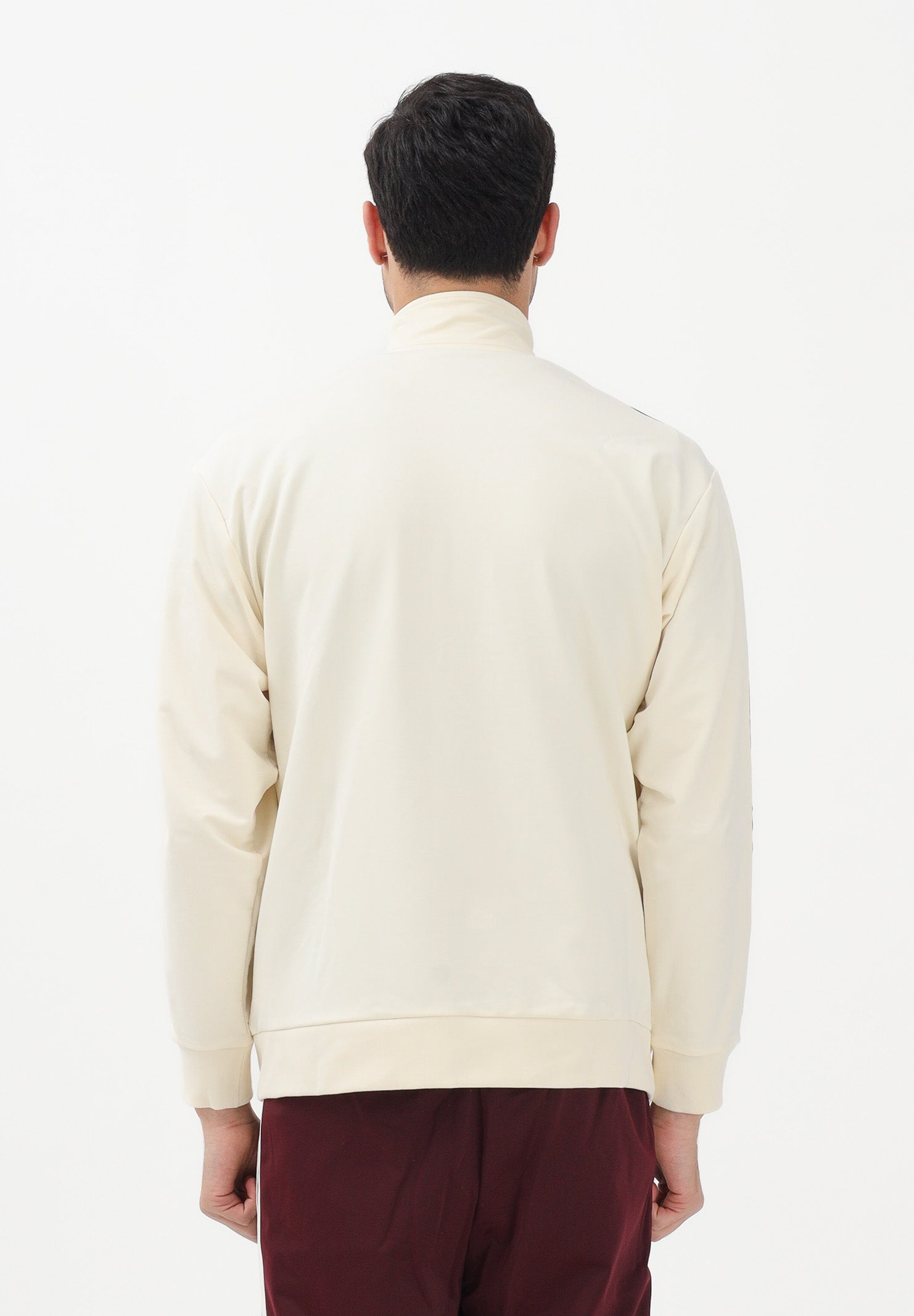 ADIDAS ORIGINALS Felpa con zip Colorblock panna e bordeaux per uomo e donna KA7751 . ADIDAS ORIGINALS