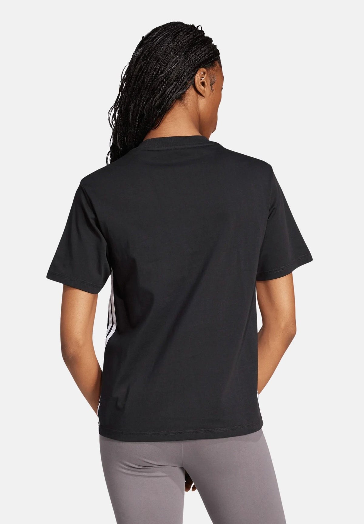 ADIDAS PERFORMANCE T-shirt manica corta ESSENTIALS 3-STRIPES nera da donna JD0846 . ADIDAS PERFORMANCE