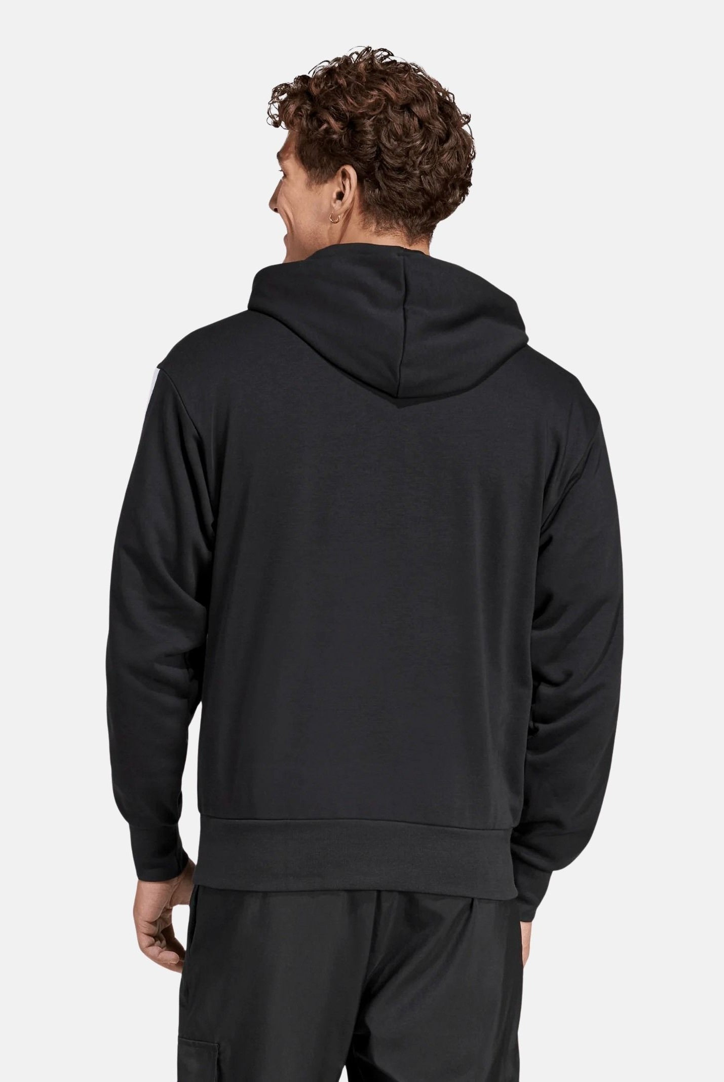 ADIDAS PERFORMANCE Felpa con cappuccio Essentials 3 Stripes nera da uomo JD1874 . ADIDAS PERFORMANCE