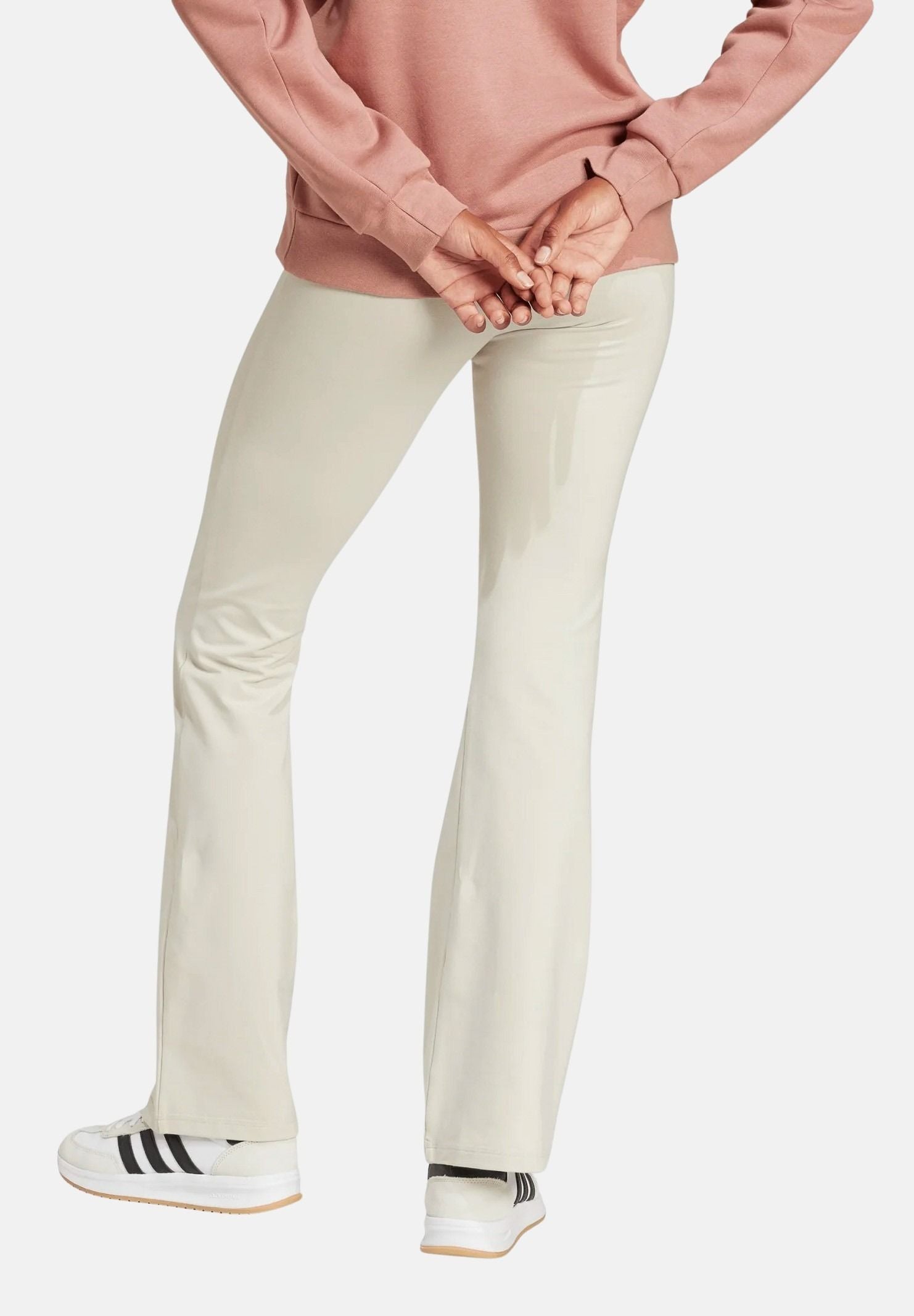 ADIDAS PERFORMANCE Leggings sportivo Essentials Small Logo Flared beige da donna JD3072 . ADIDAS PERFORMANCE