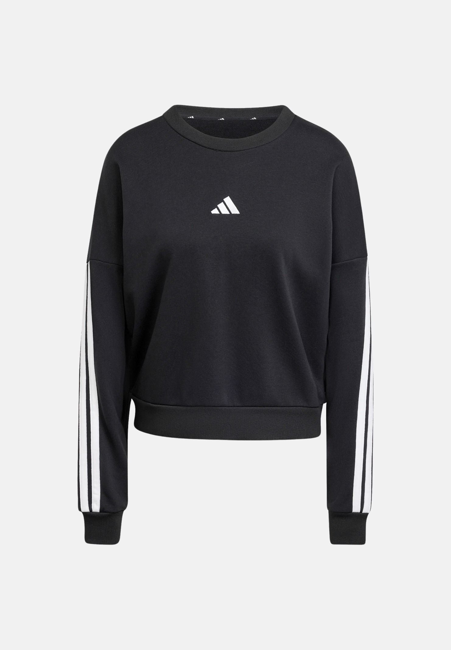 ADIDAS PERFORMANCE Felpa girocollo Essentials 3-Stripes French Terry nera da donna JE0016 . ADIDAS PERFORMANCE