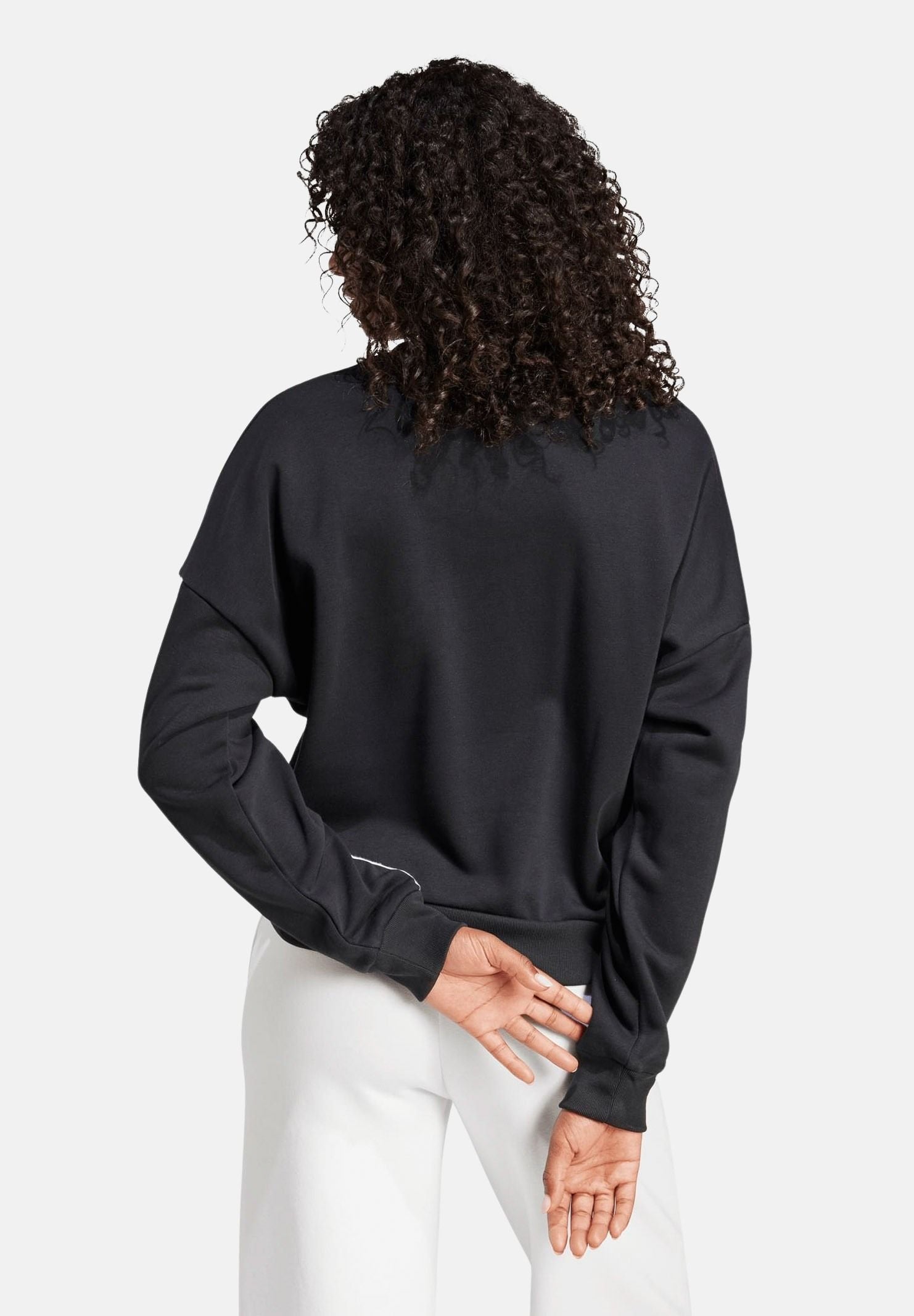 ADIDAS PERFORMANCE Felpa girocollo Essentials 3-Stripes French Terry nera da donna JE0016 . ADIDAS PERFORMANCE
