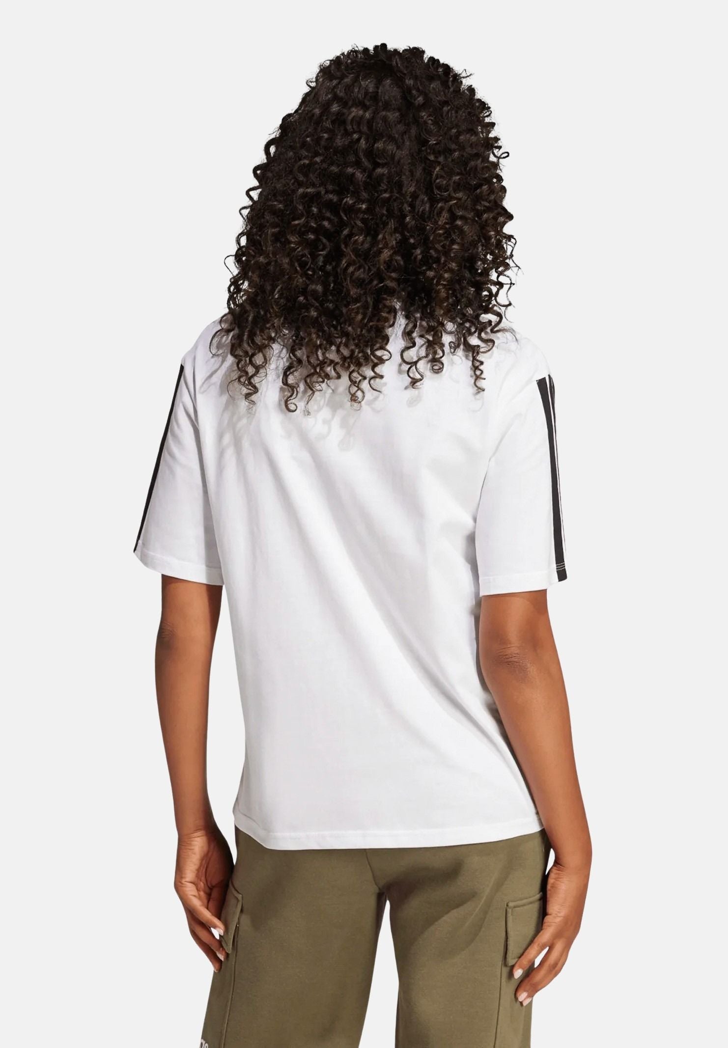 ADIDAS PERFORMANCE T-shirt a manica corta Essentials 3-Stripes Boyfriend bianca da donna JE1211 . ADIDAS PERFORMANCE