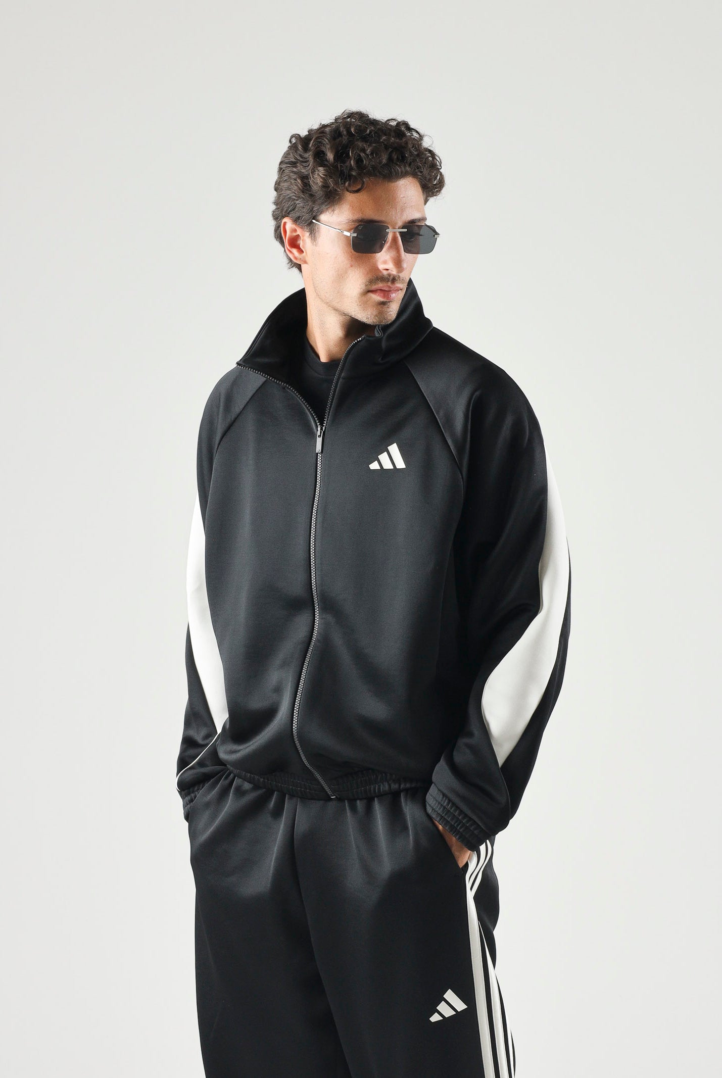 ADIDAS PERFORMANCE Felpa con zip Stadium nera da uomo JN1821 . ADIDAS PERFORMANCE