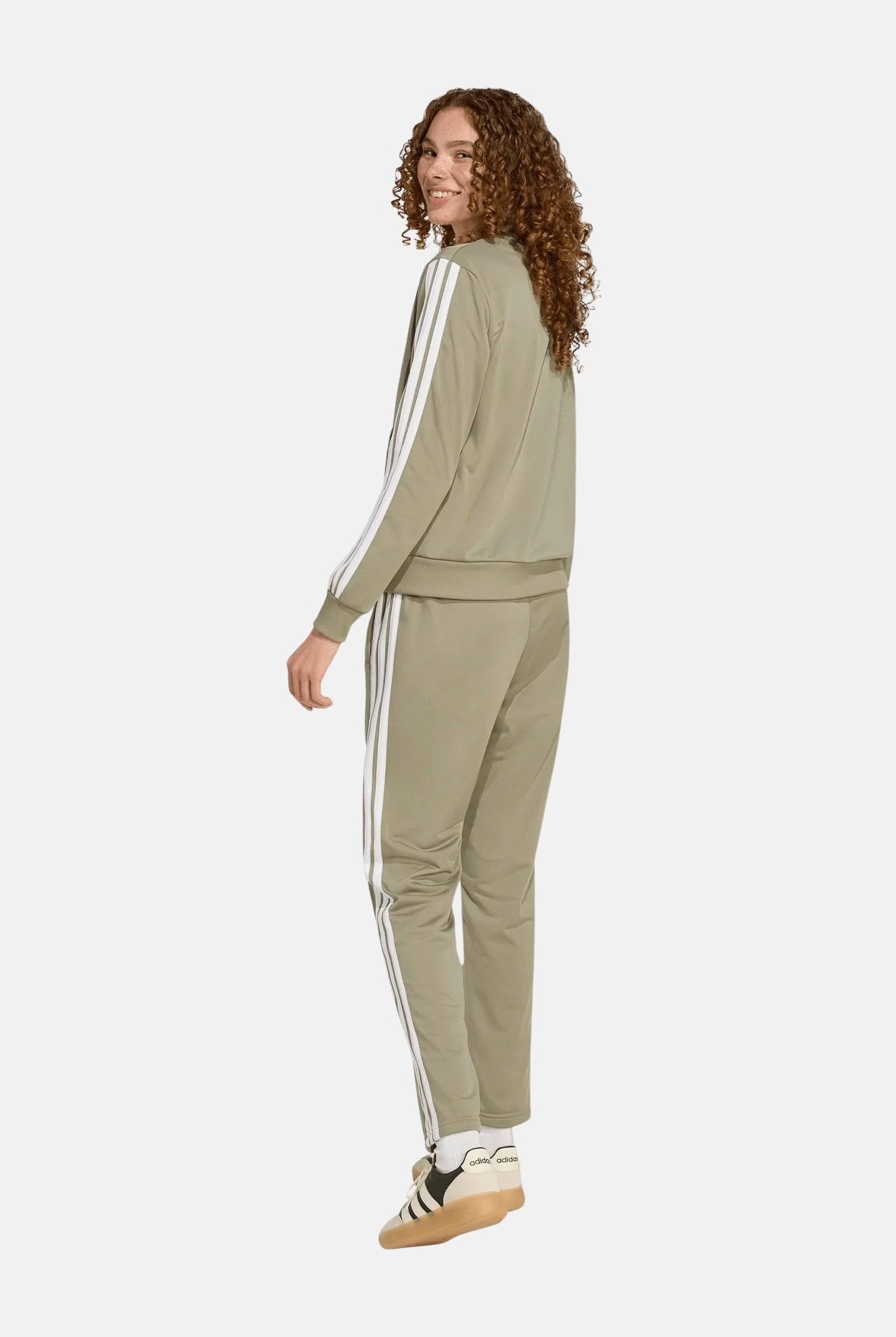ADIDAS PERFORMANCE Tuta ESSENTIALS 3-STRIPES TRACKSUIT verde salvia da donna JX0509 . ADIDAS PERFORMANCE