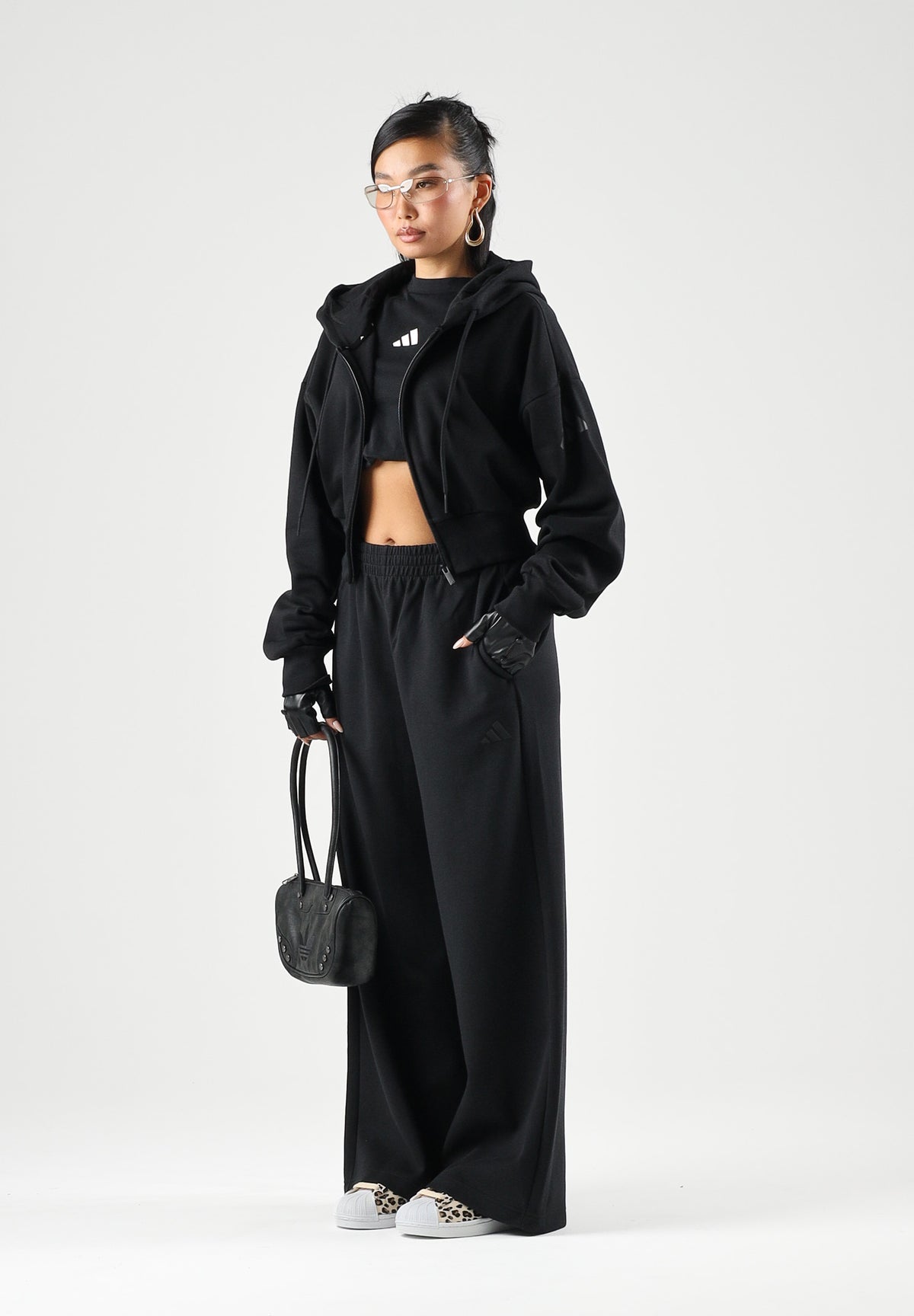 ADIDAS PERFORMANCE Felpa con zip FLEECE nera da donna <BR/> KF6245 . ADIDAS PERFORMANCE