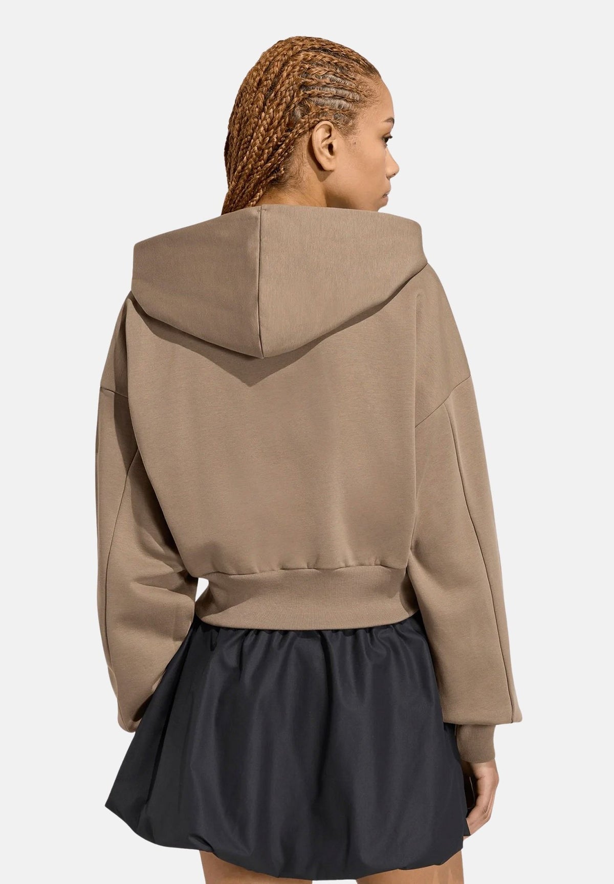 ADIDAS PERFORMANCE Felpa con zip ESSENTIALS CONTEMPORARY FLEECE tortora da donna KF6246 . ADIDAS PERFORMANCE