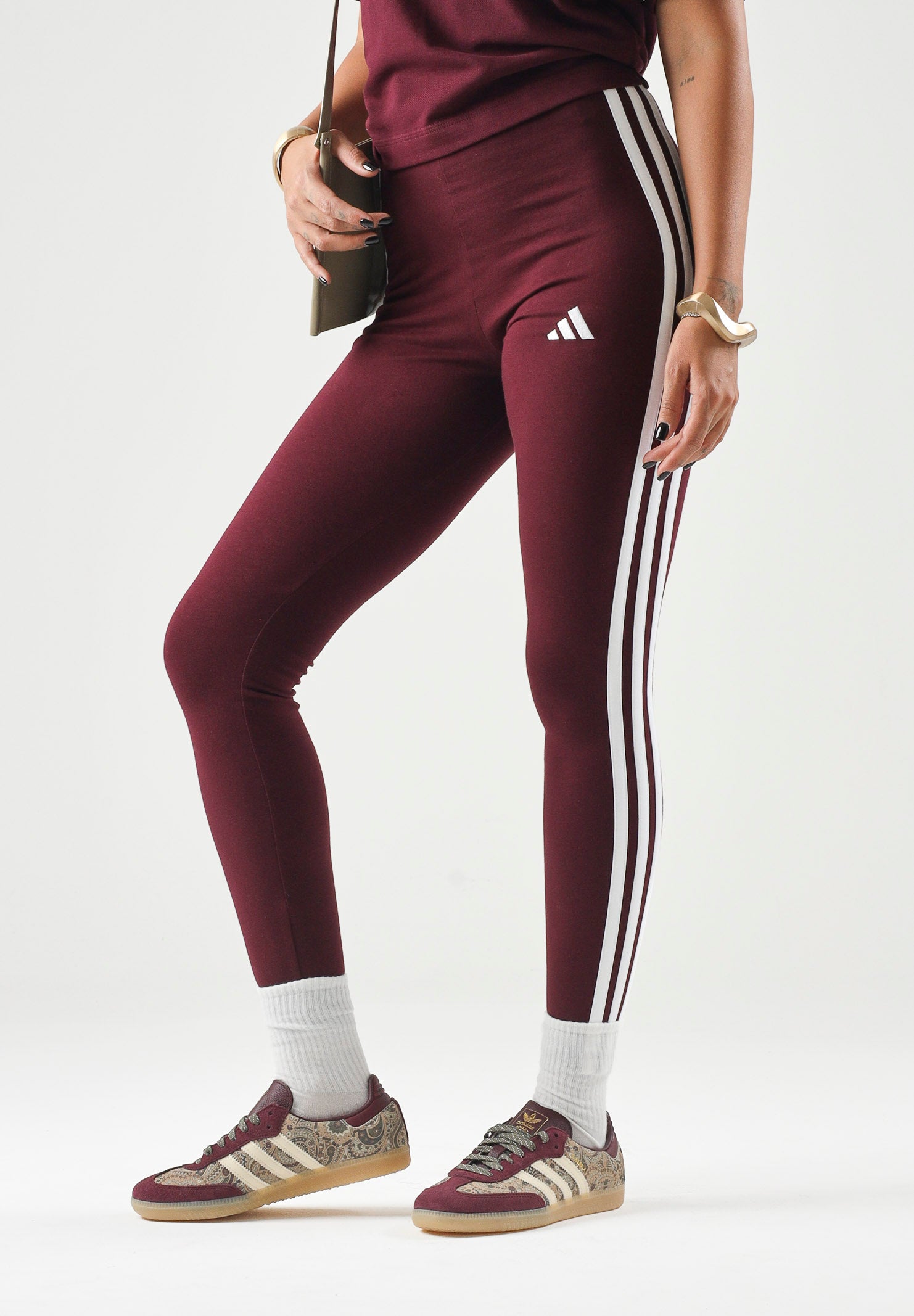ADIDAS PERFORMANCE Leggings 3-STRIPES ESSENTIAL LEGGINGS bordeaux da donna. KF8313 . ADIDAS PERFORMANCE