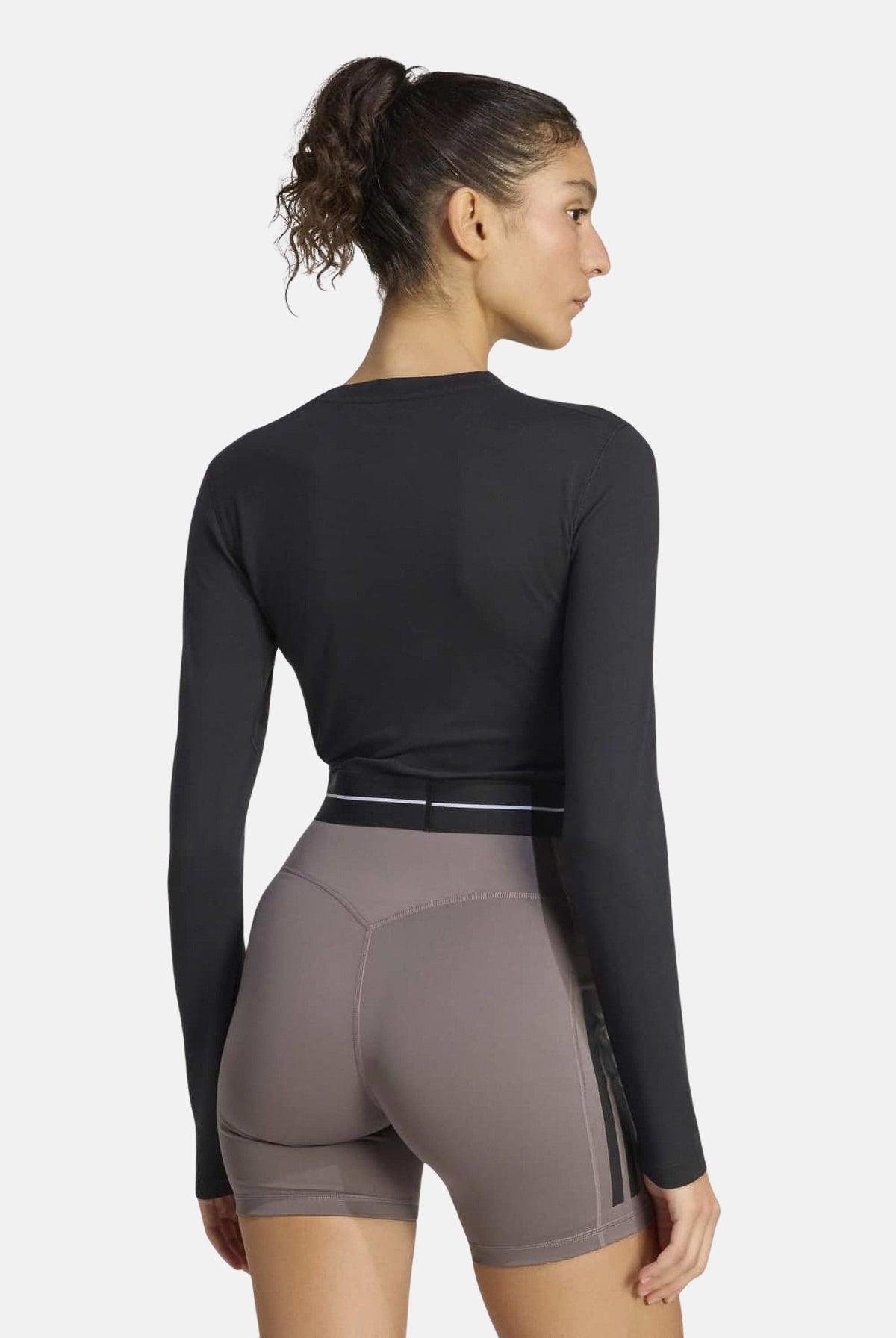 ADIDAS PERFORMANCE Top sportivo HYPERGLAM CROPPED nera da donna KR2783 . ADIDAS PERFORMANCE