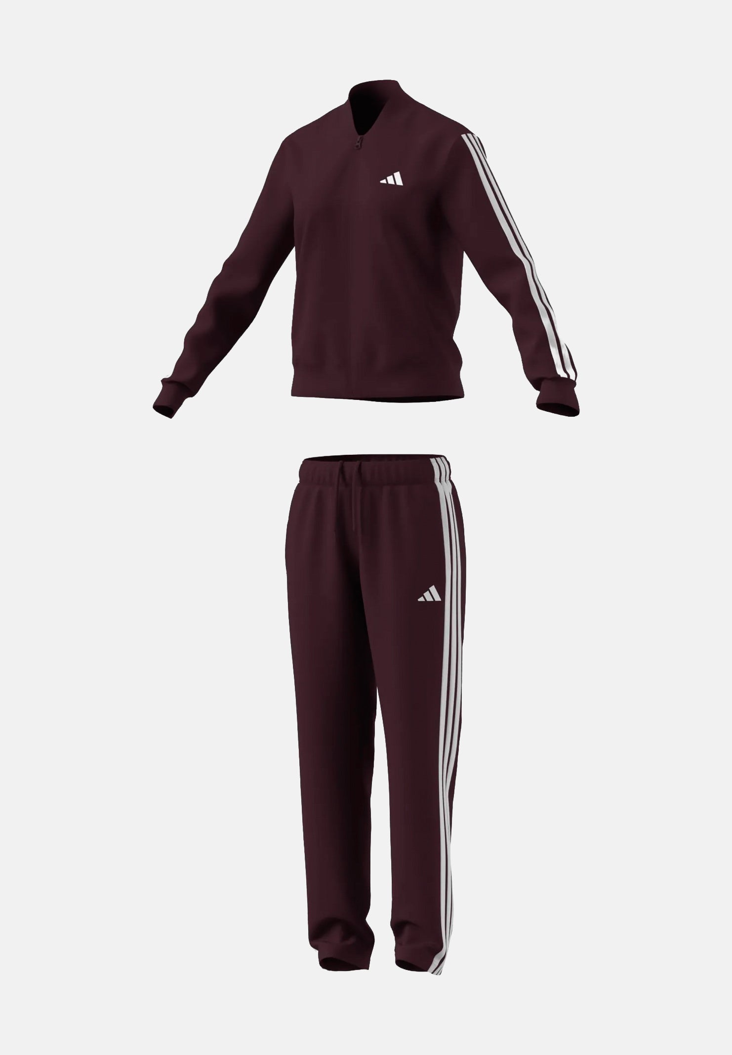 ADIDAS PERFORMANCE Tuta 3 STRIPES SET Maroon, bordeaux, da donna KT0512 . ADIDAS PERFORMANCE