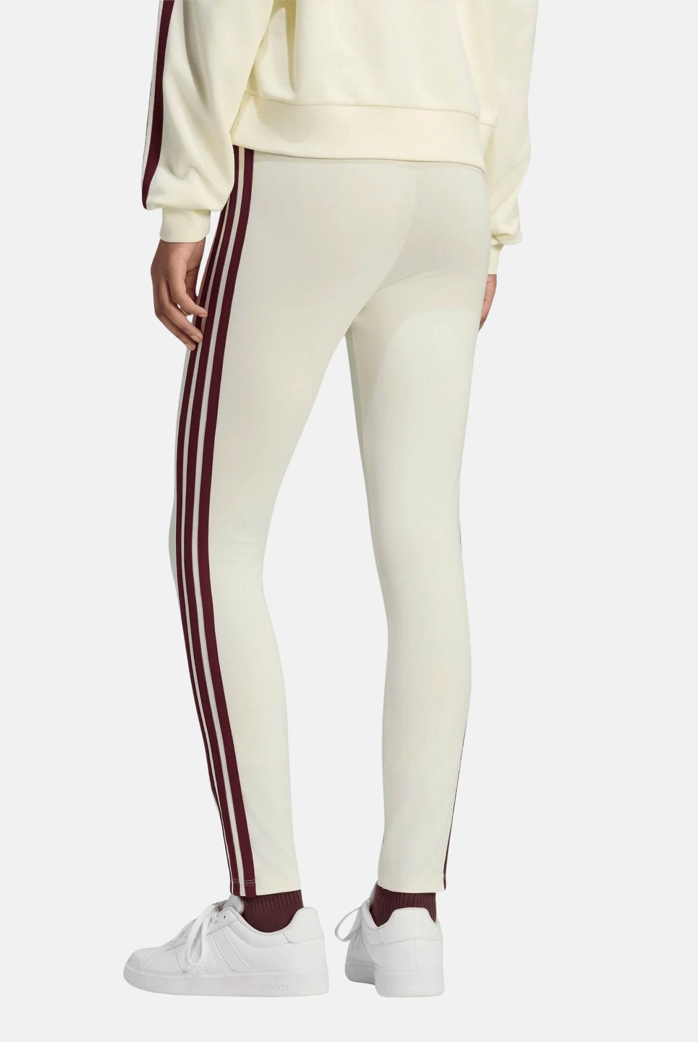 ADIDAS PERFORMANCE Leggings ESSENTIALS 3-stripes maroon avorio da donna <BR/> KT1285 . ADIDAS PERFORMANCE