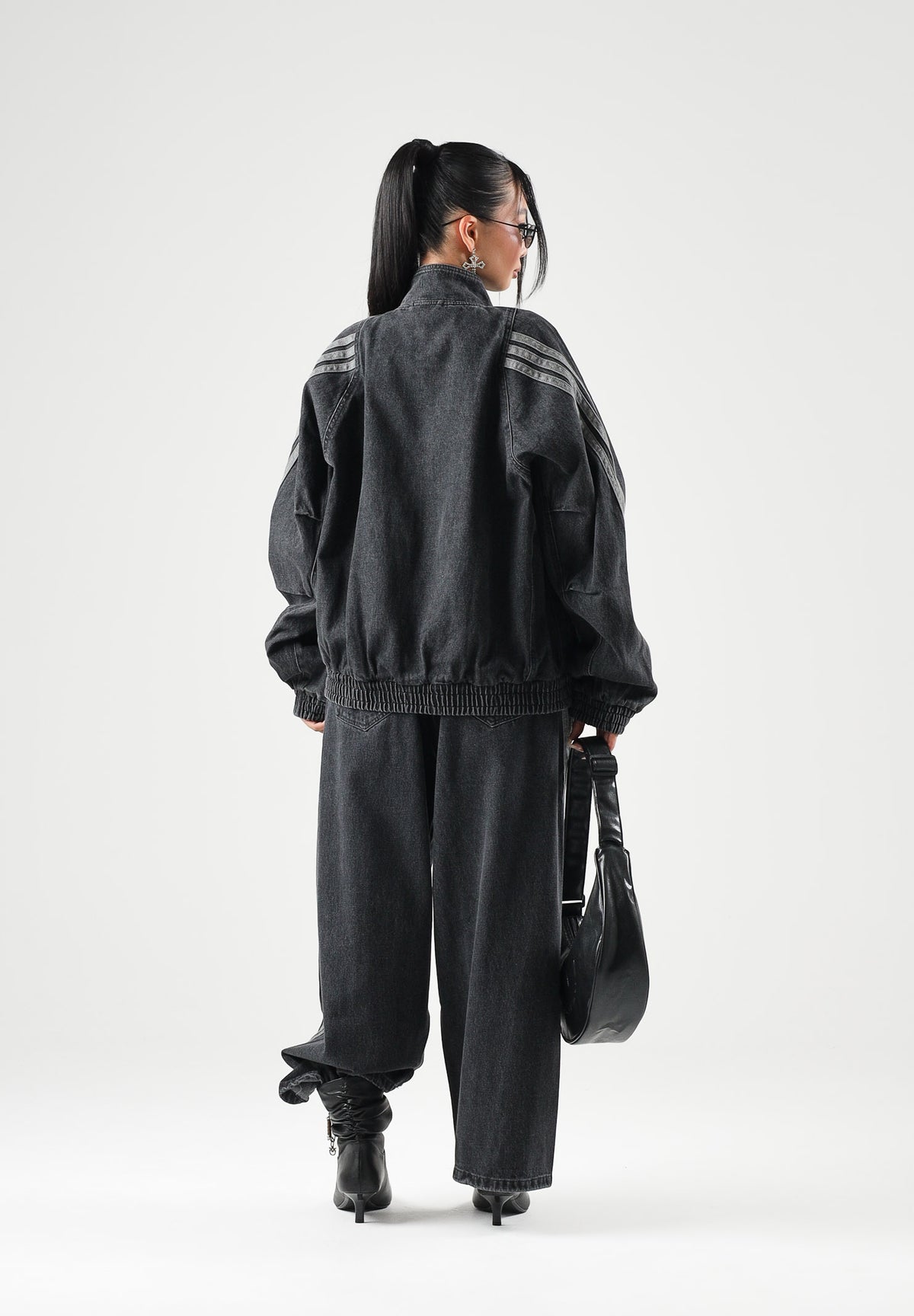 ADIDAS PERFORMANCE Jeans 3-STRIPES WIDE LEG nero per uomo e donna KV0620 . ADIDAS PERFORMANCE