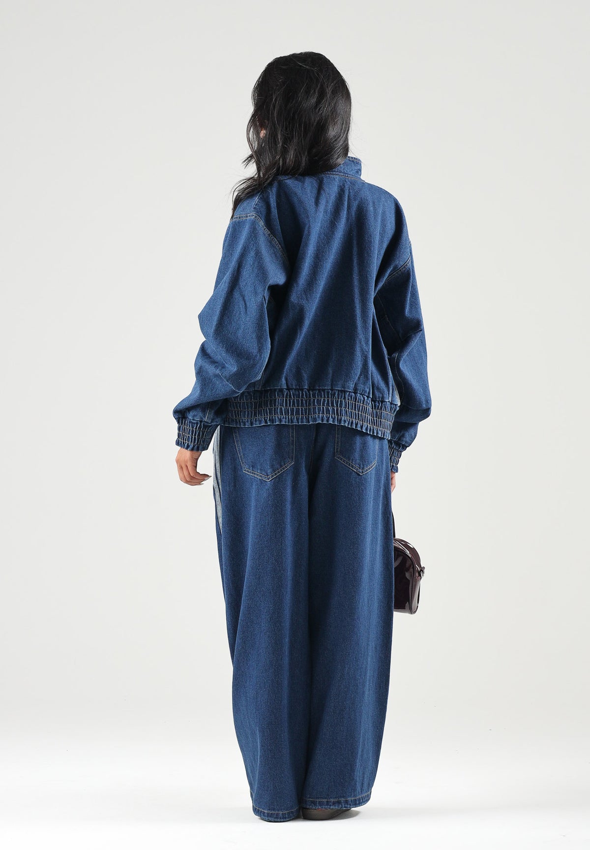 ADIDAS PERFORMANCE Giubbotto di jeans STADIUM WASHED in denim blu da donna. KV0624 . ADIDAS PERFORMANCE