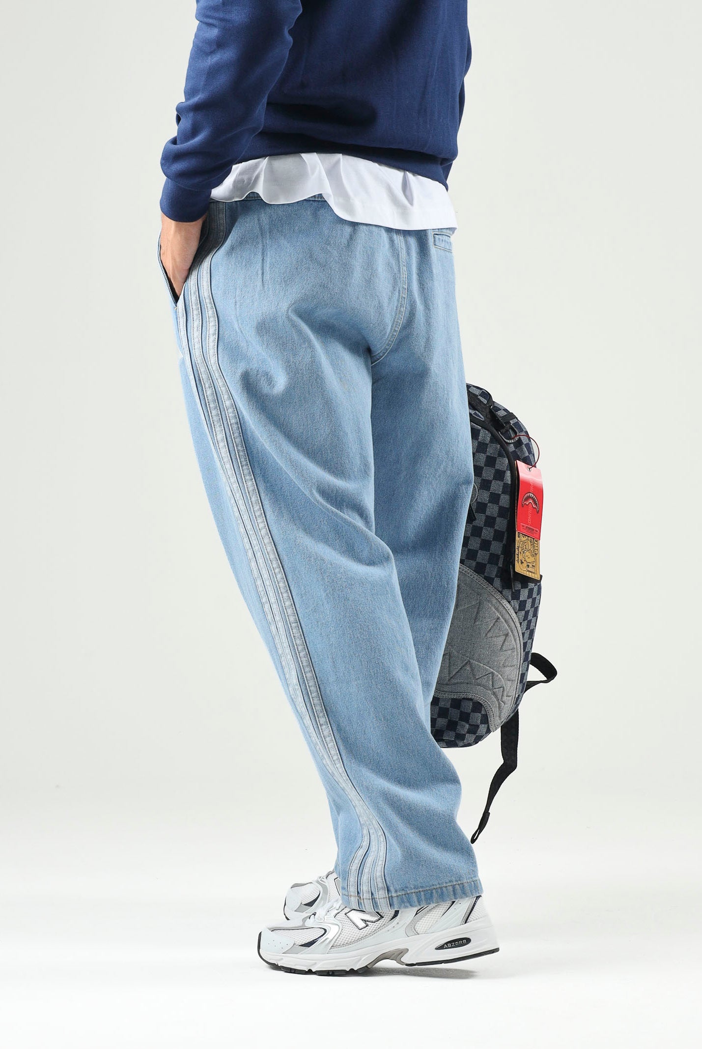 ADIDAS PERFORMANCE jeans sportivi 3-Stripes CRSK azzurro chiaro uomo. KV8349 . ADIDAS PERFORMANCE