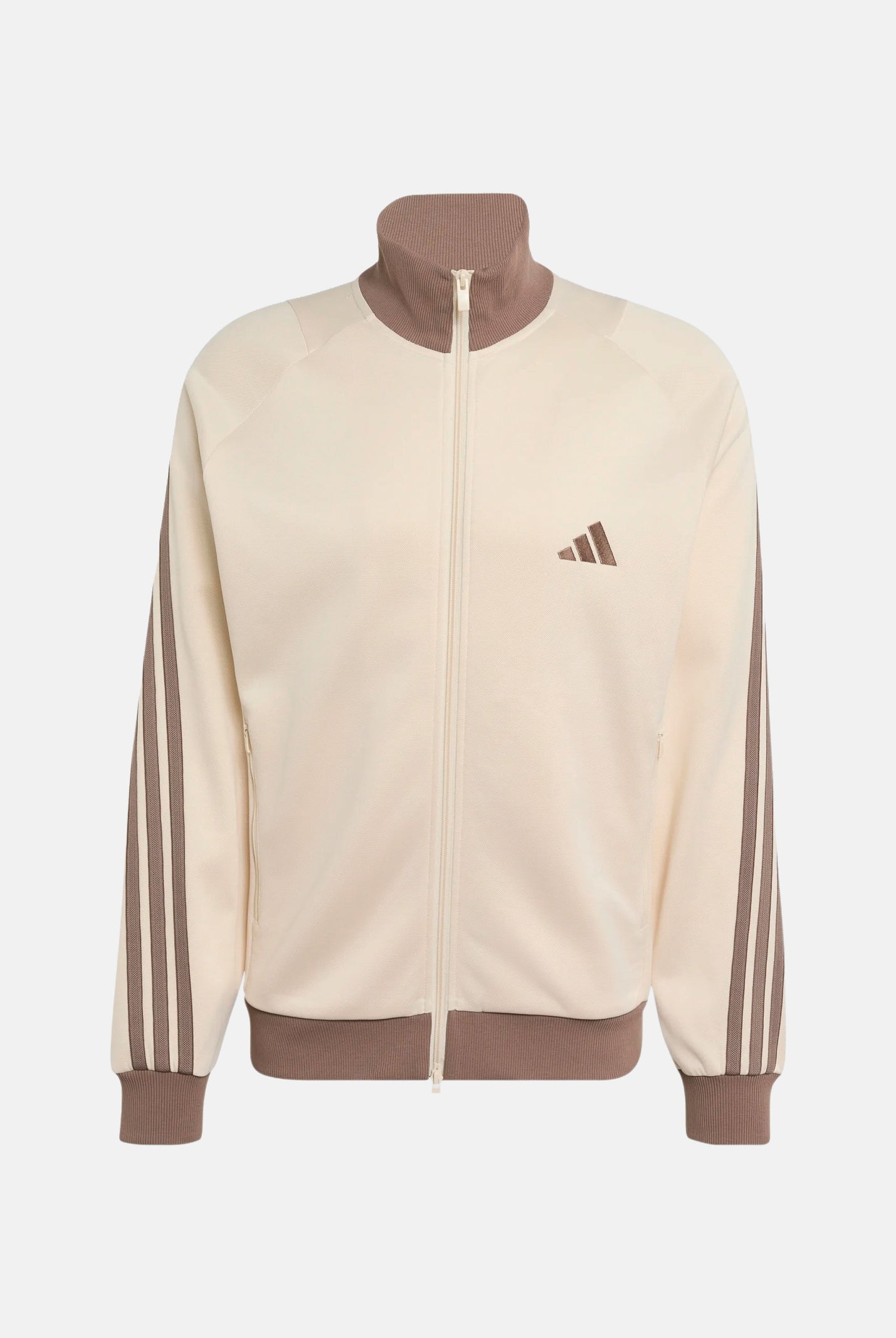 ADIDAS PERFORMANCE Stadium Regular Fit Pique Track Top Wonwhi avorio con dettagli marroni da uomo. KV8380 . ADIDAS PERFORMANCE