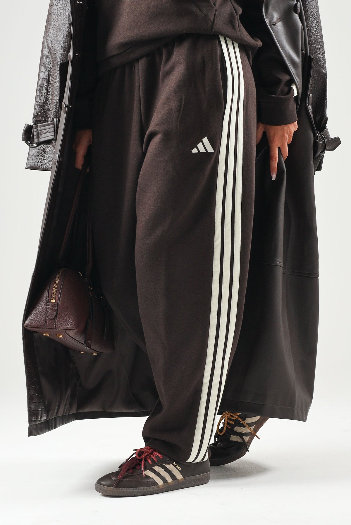 ADIDAS PERFORMANCE Pantaloni ESSENTIALS 3-STRIPES FLEECE marrone da donna KX0789 . ADIDAS PERFORMANCE