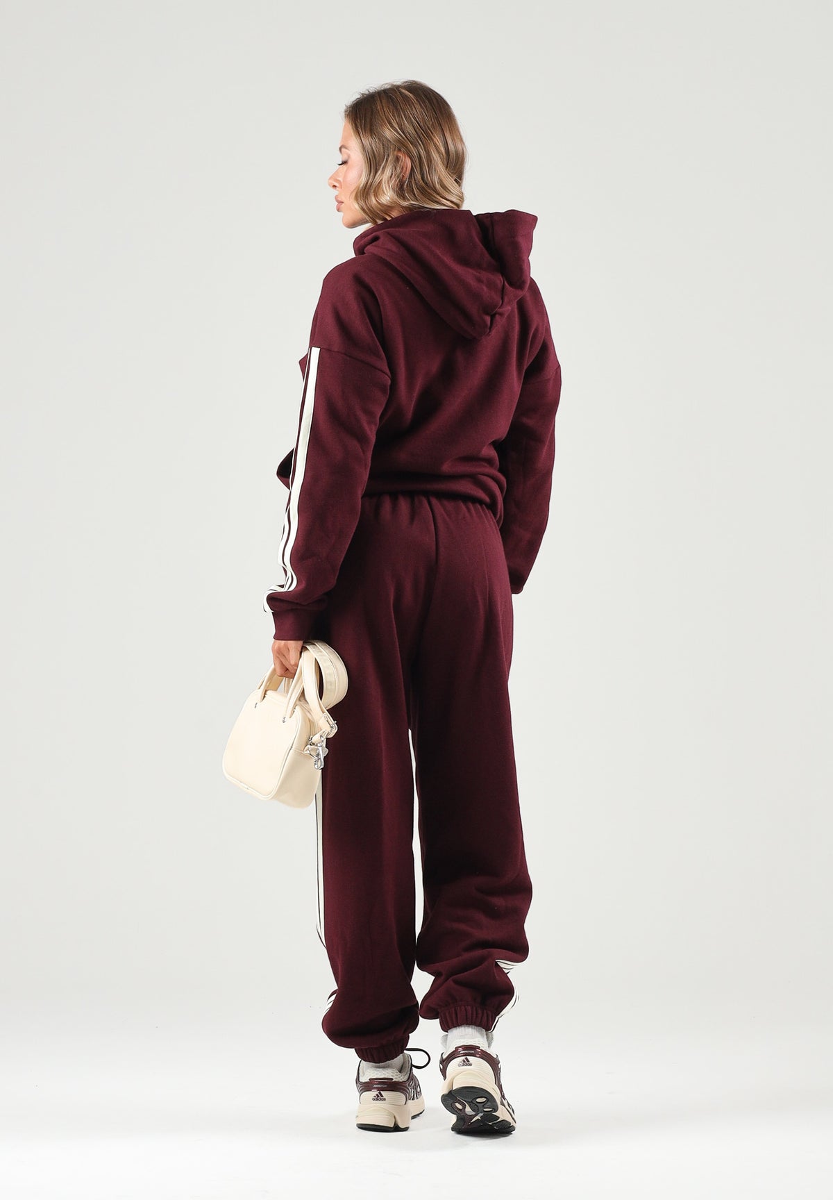 ADIDAS PERFORMANCE Felpa ESSENTIALS 3-STRIPES FLEECE bordeaux da donna KX0791 . ADIDAS PERFORMANCE
