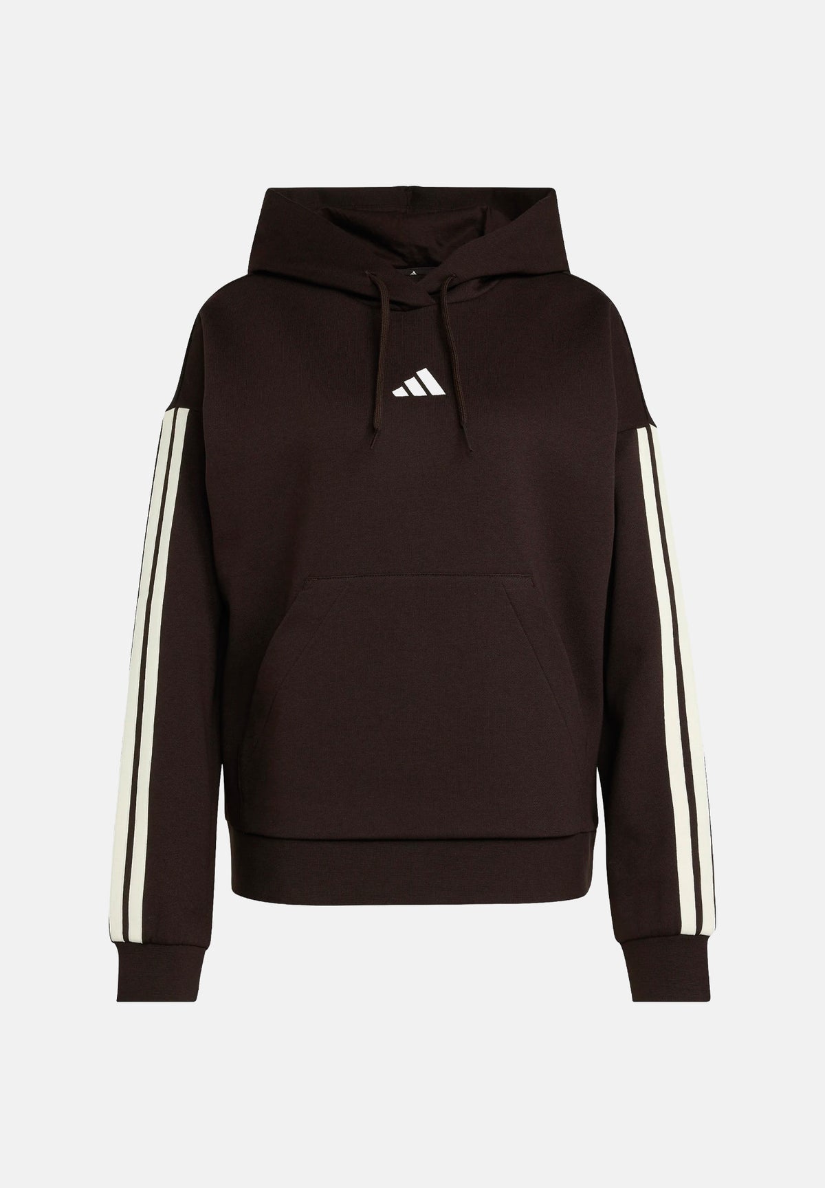 ADIDAS PERFORMANCE Felpa con cappuccio ESSENTIALS 3-STRIPES FLEECE marrone da donna KX0792 . ADIDAS PERFORMANCE