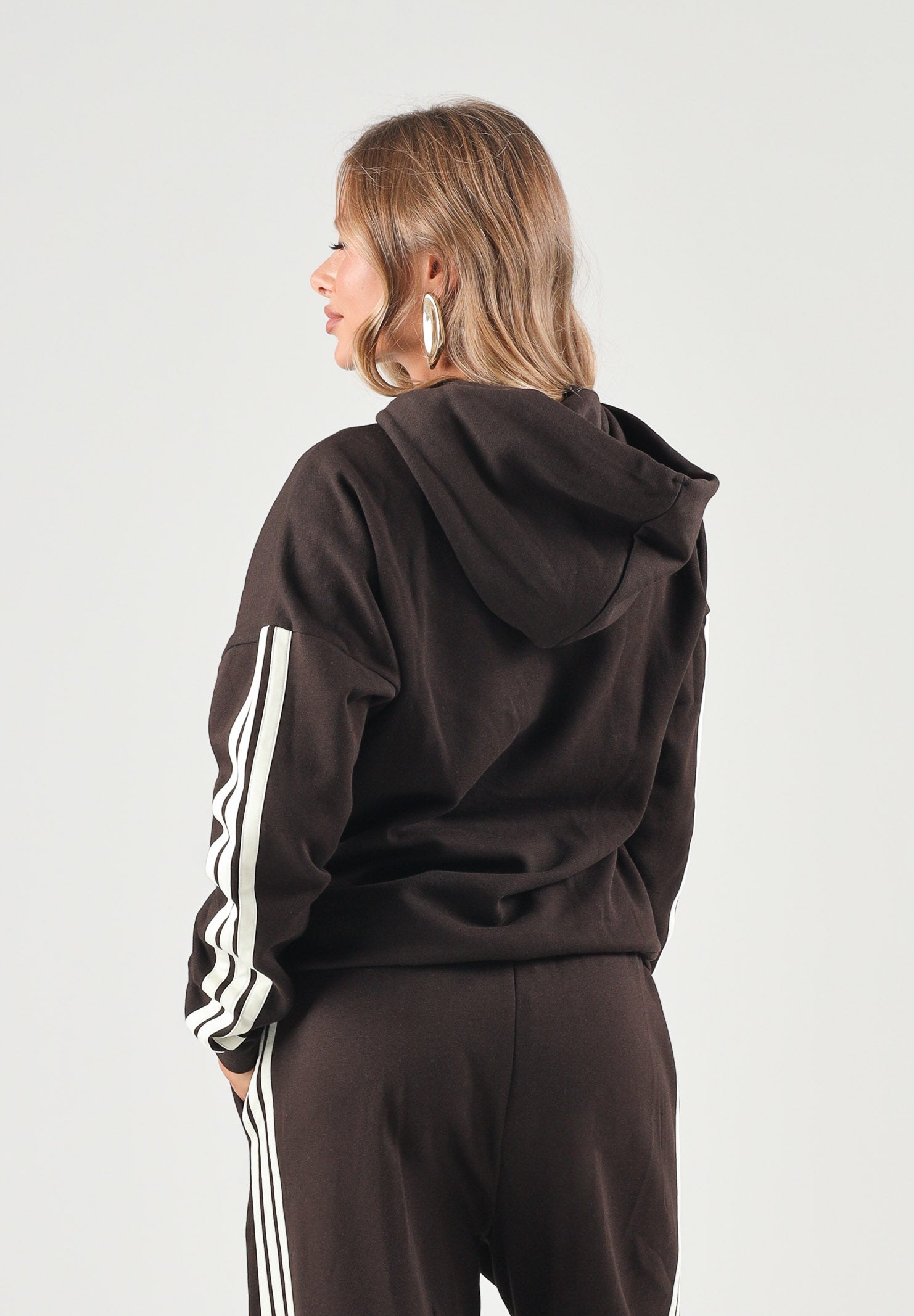 ADIDAS PERFORMANCE Felpa ESSENTIALS 3-STRIPES FLEECE marrone da donna KX0792 . ADIDAS PERFORMANCE