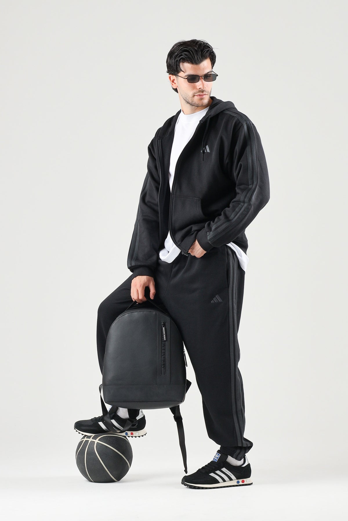 ADIDAS PERFORMANCE Pantaloni sportivi Essentials 3-Stripes Fleece neri per uomo KY4124 . ADIDAS PERFORMANCE