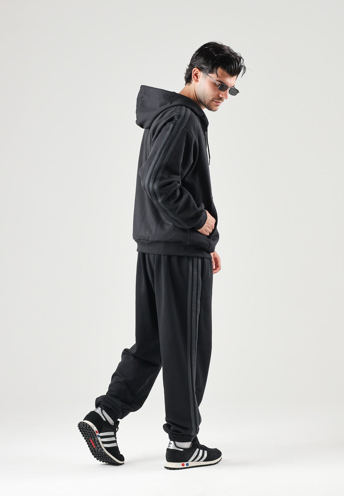 ADIDAS PERFORMANCE felpa con zip e cappuccio Black/Carbon nera da uomo. KY4140 . ADIDAS PERFORMANCE