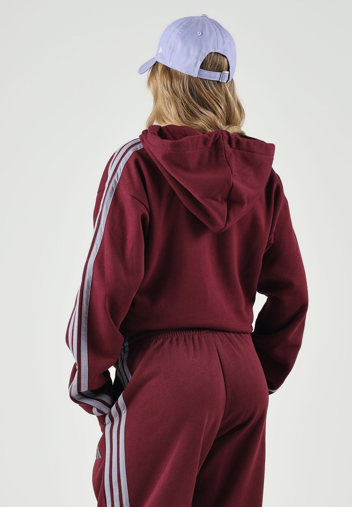 ADIDAS PERFORMANCE Felpa con cappuccio e zip Team Maroon/Slate bordeaux e grigio lilla per uomo e donna KY4145 . ADIDAS PERFORMANCE