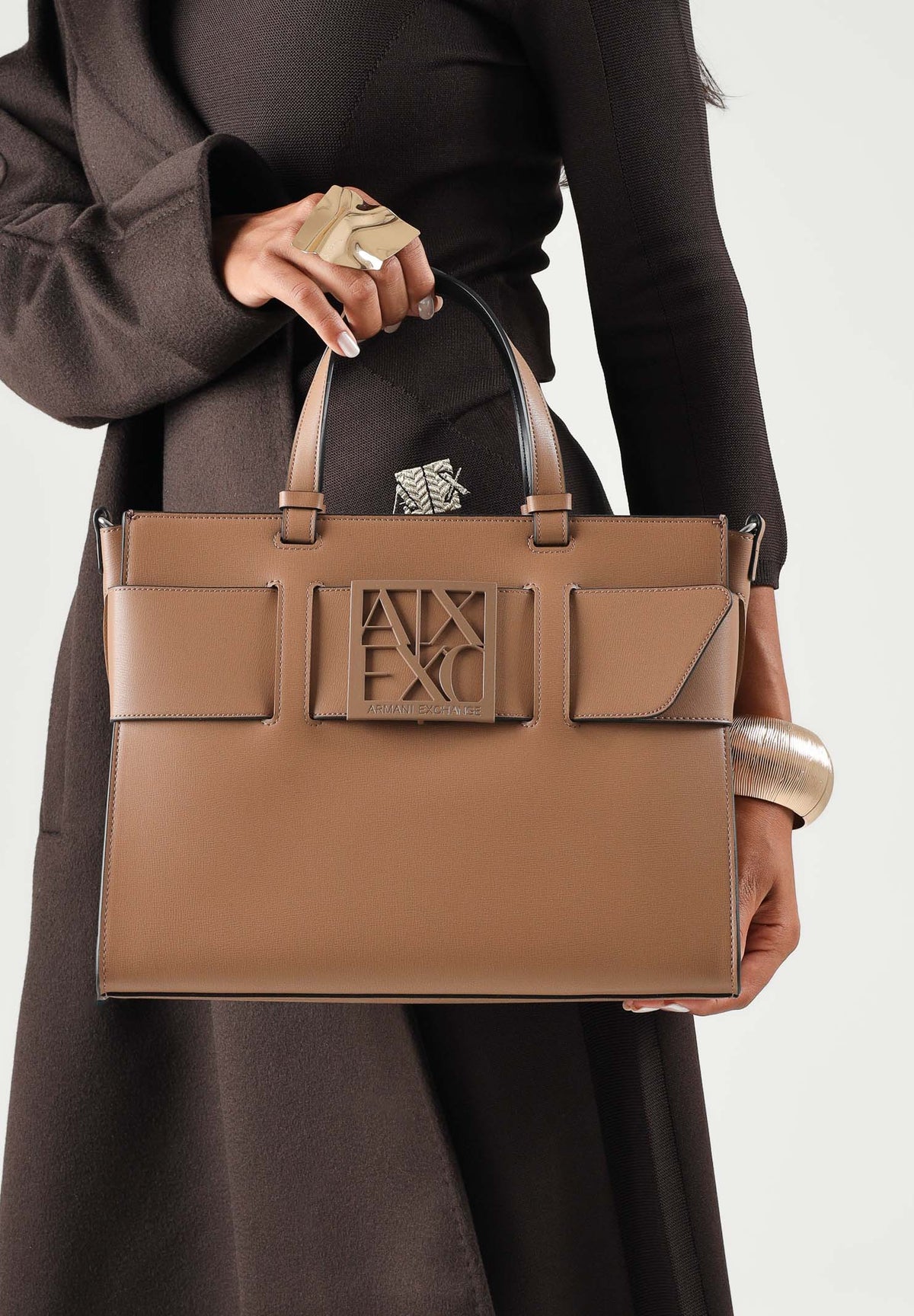 ARMANI EXCHANGE Shopper marionette beige da donna con logo 9426890A874 U6186 ARMANI EXCHANGE