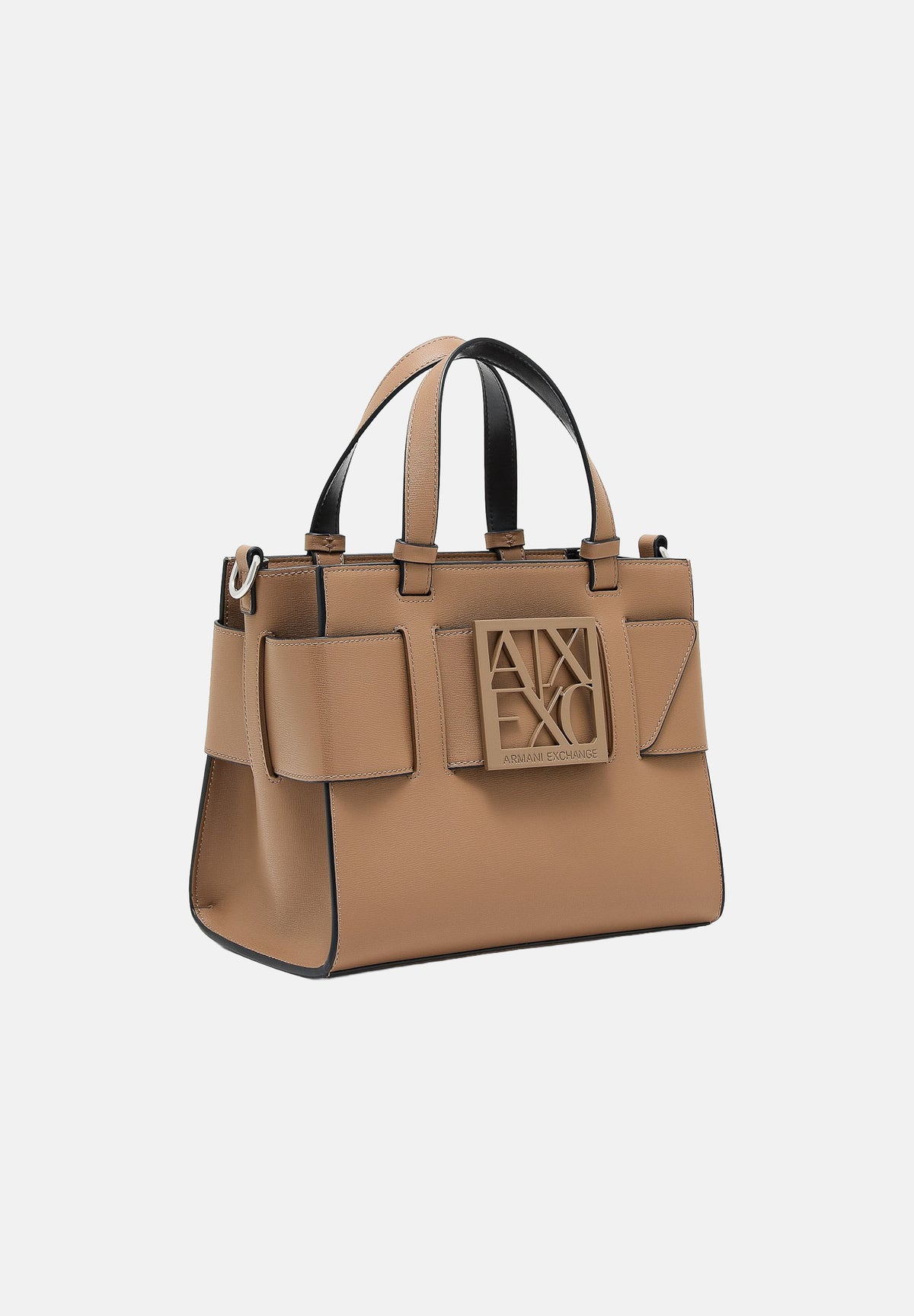 ARMANI EXCHANGE Shopper a mano marionette-beige per donna con manici corti e maxi logo applicato. 9426900A874 U6186 ARMANI EXCHANGE